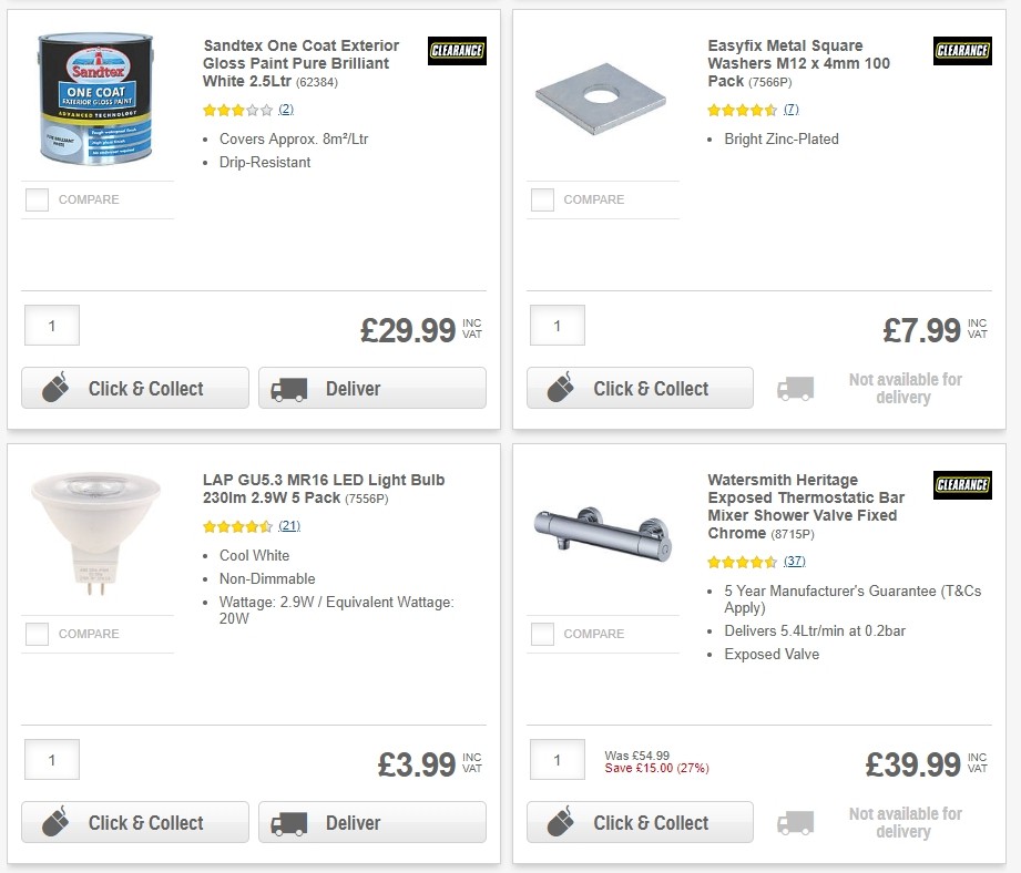 Screwfix Clearance Offers from 1 June
