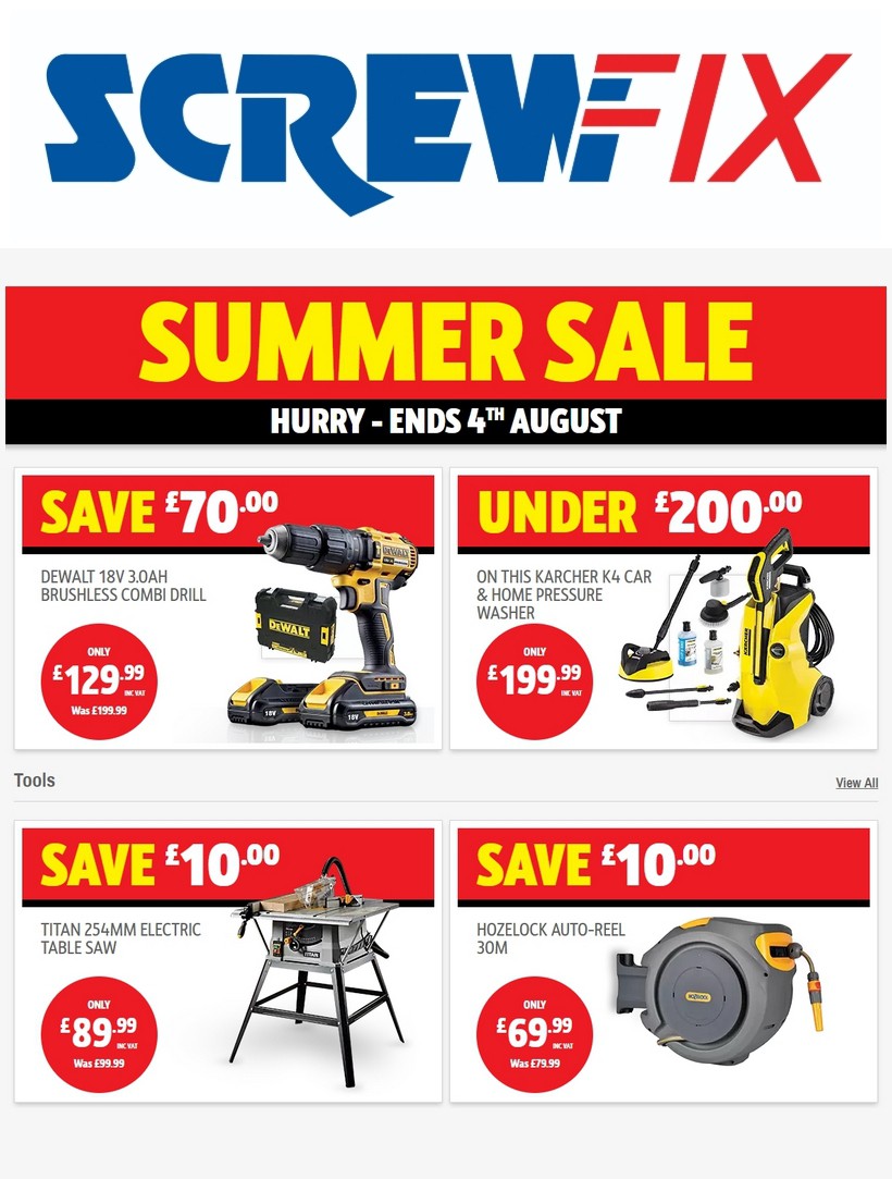 Screwfix Offers from 29 July