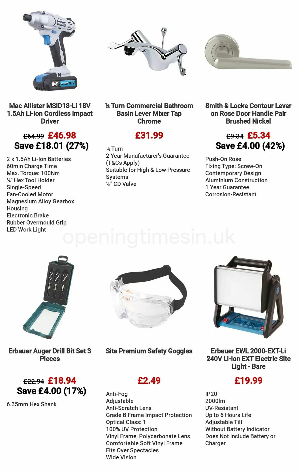 Screwfix Clearance Offers from 29 June