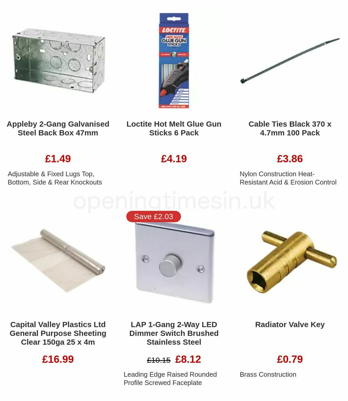 Screwfix Prices Locked Offers from 4 December