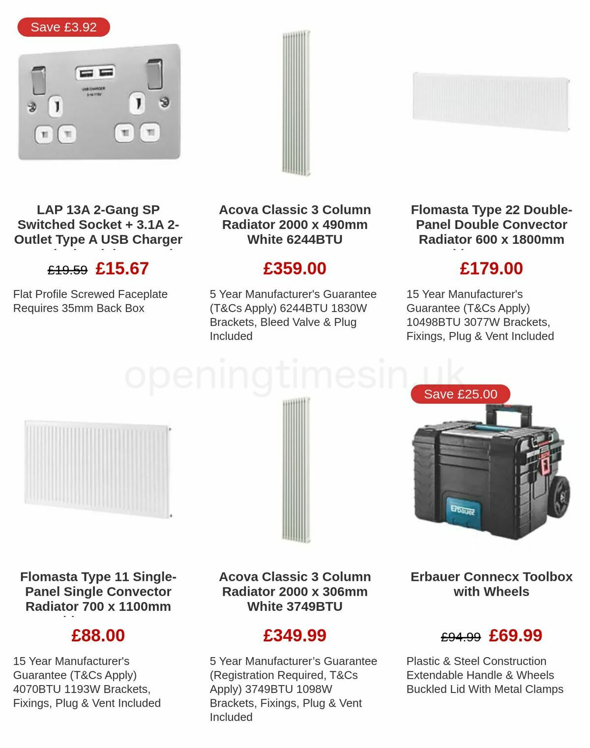 Screwfix Offers from 6 January