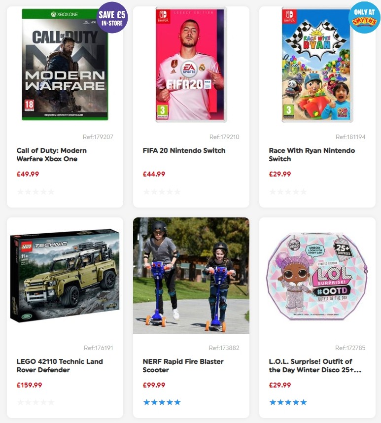 Smyths Toys Offers from 5 October