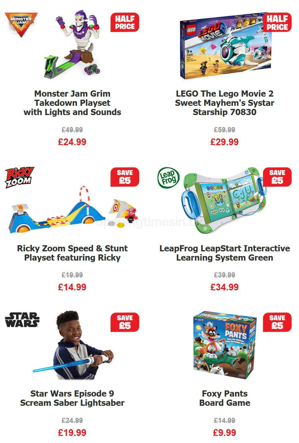 Smyths Toys Offers from 3 October