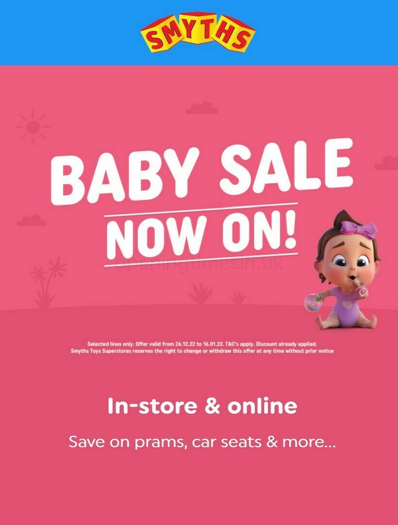 Smyths Toys Baby Sale Offers from 26 December