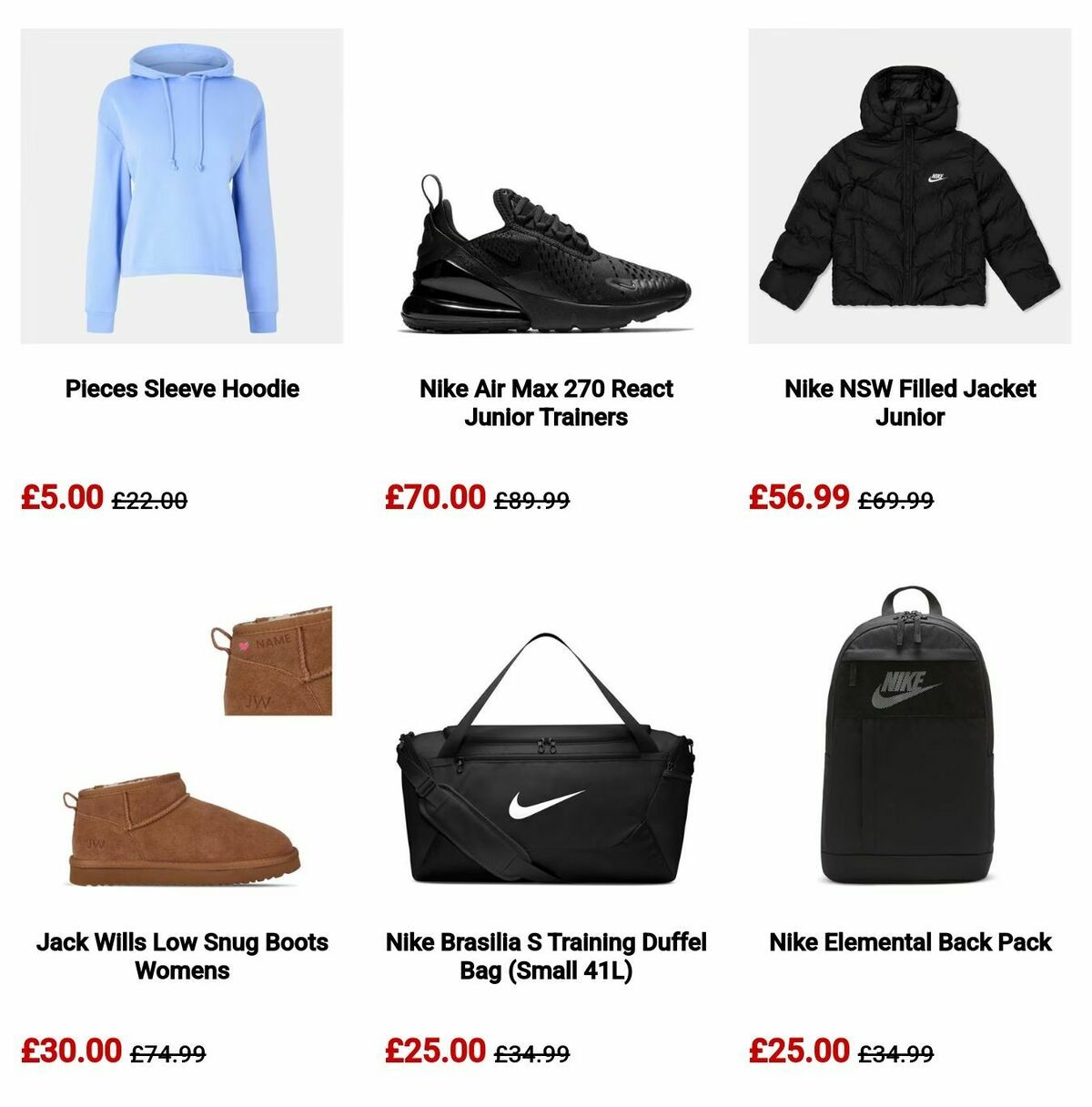 Sports Direct Offers from 6 October