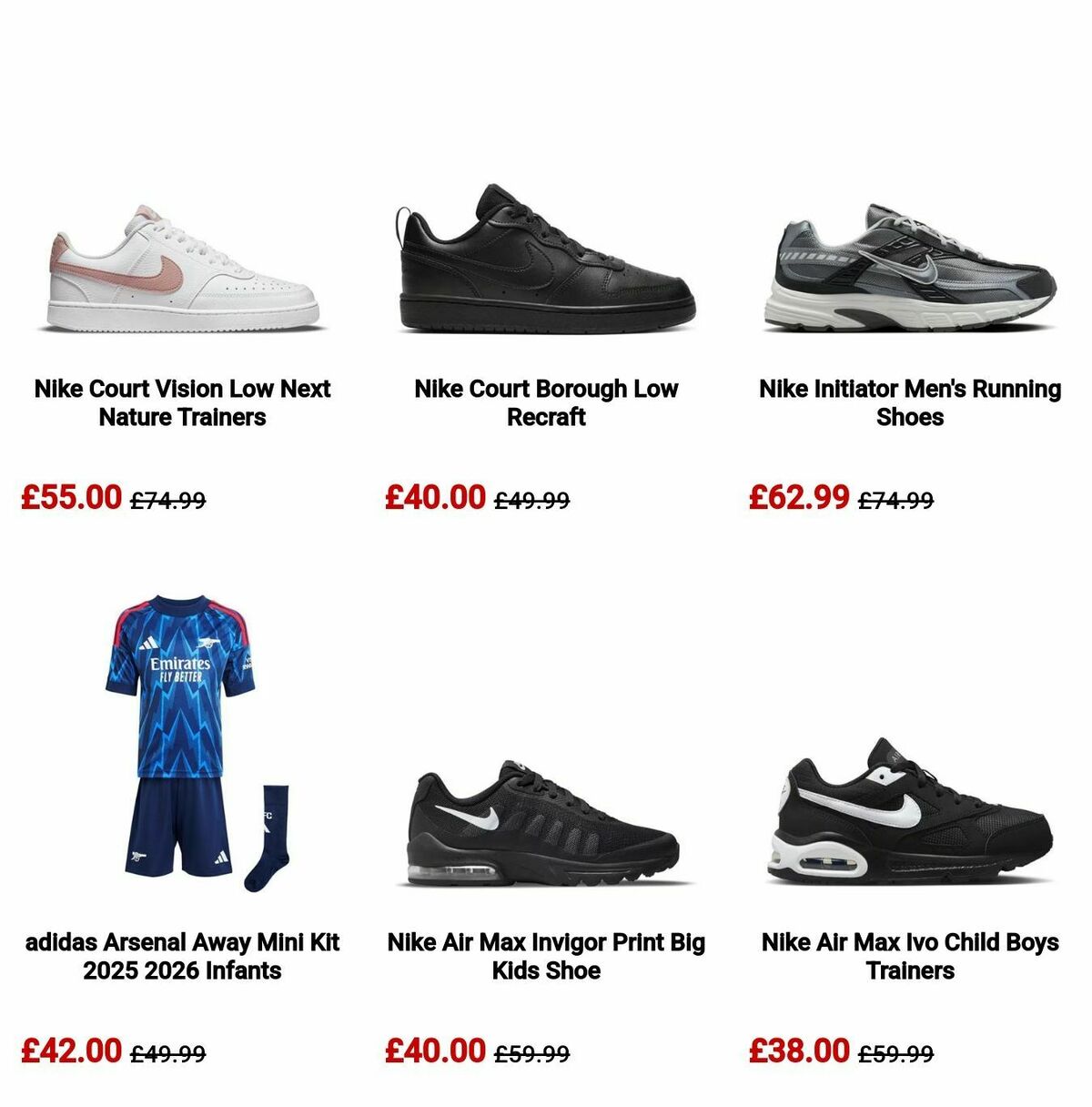 Sports Direct Offers from 6 October