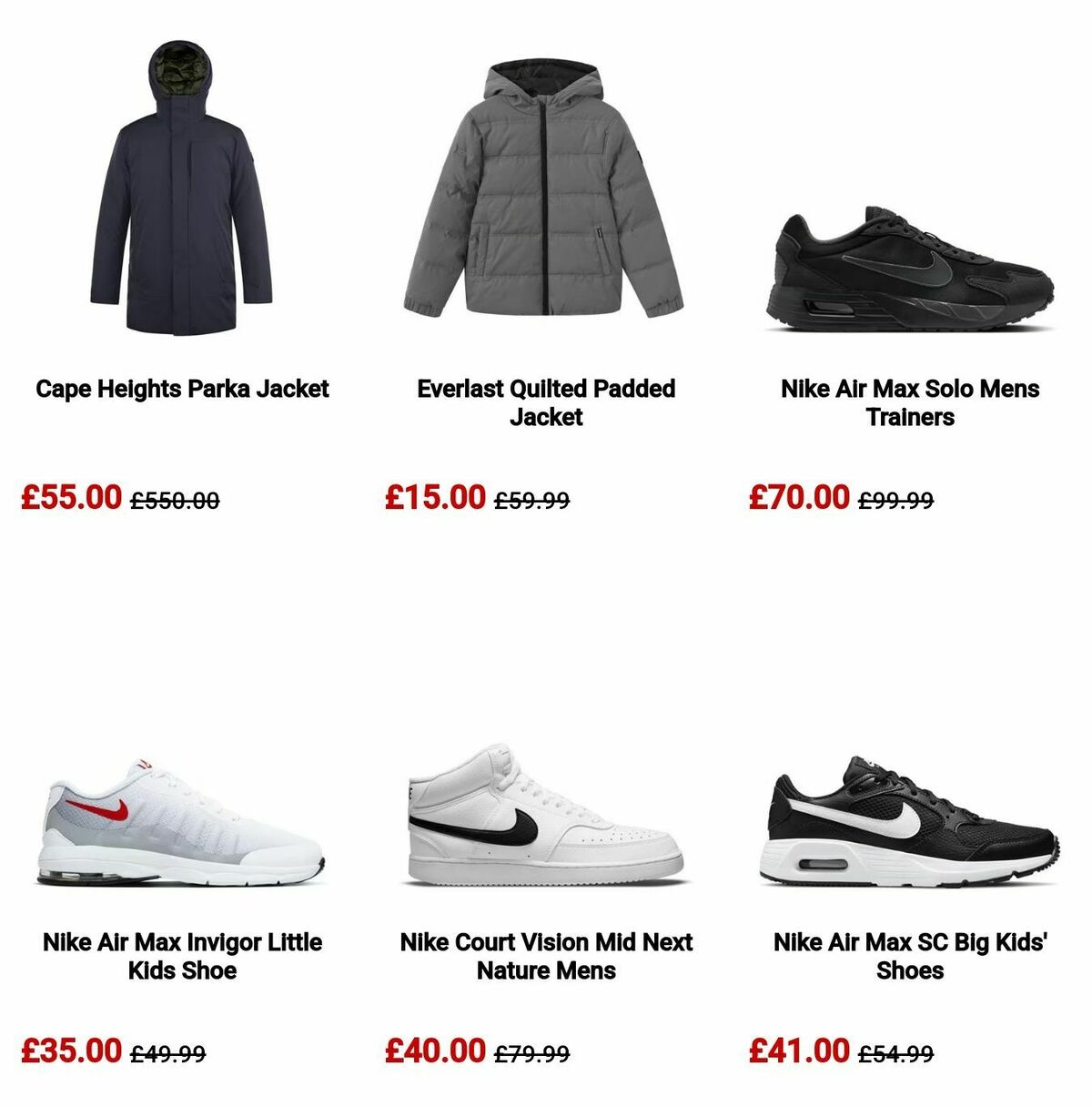 Sports Direct Offers from 6 October