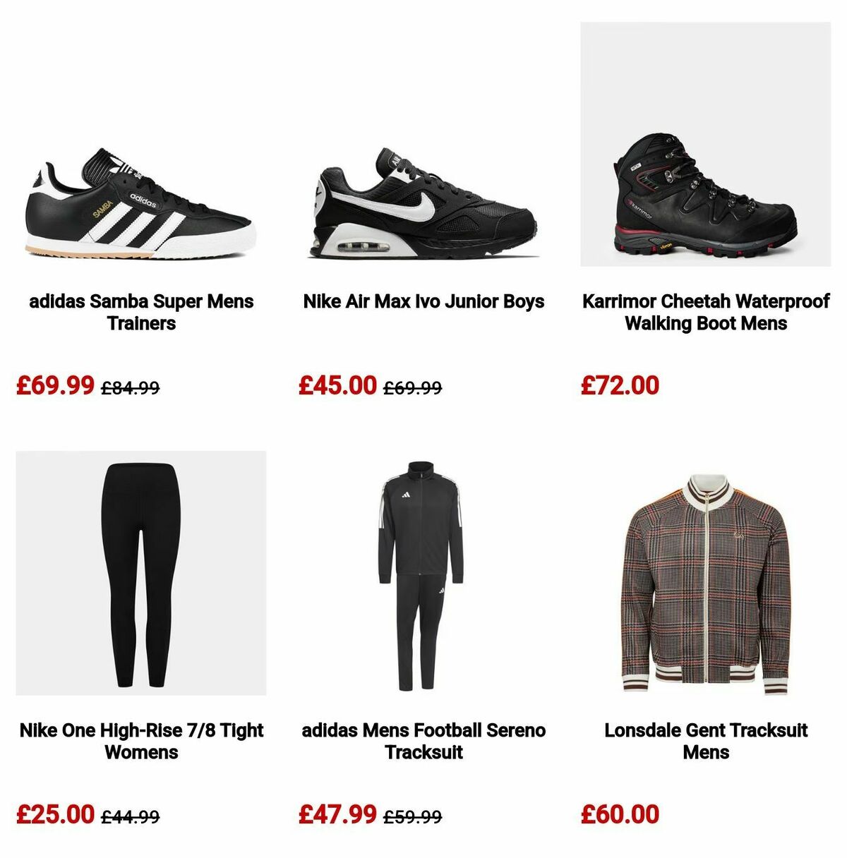 Sports Direct Offers from 18 December