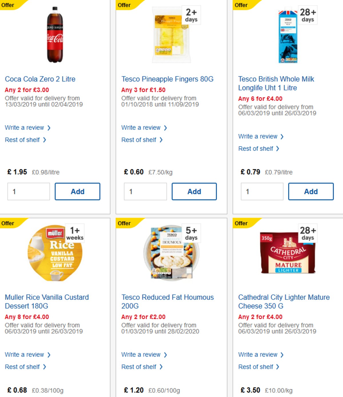 TESCO Offers from 20 March