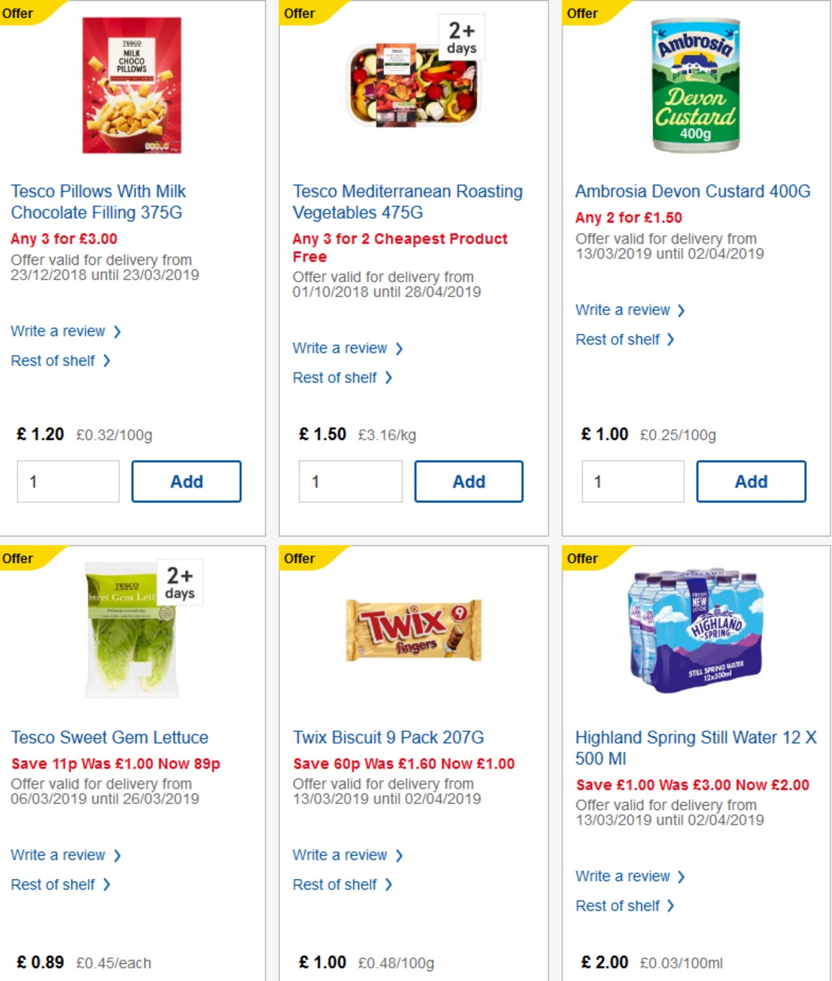 TESCO Offers from 20 March