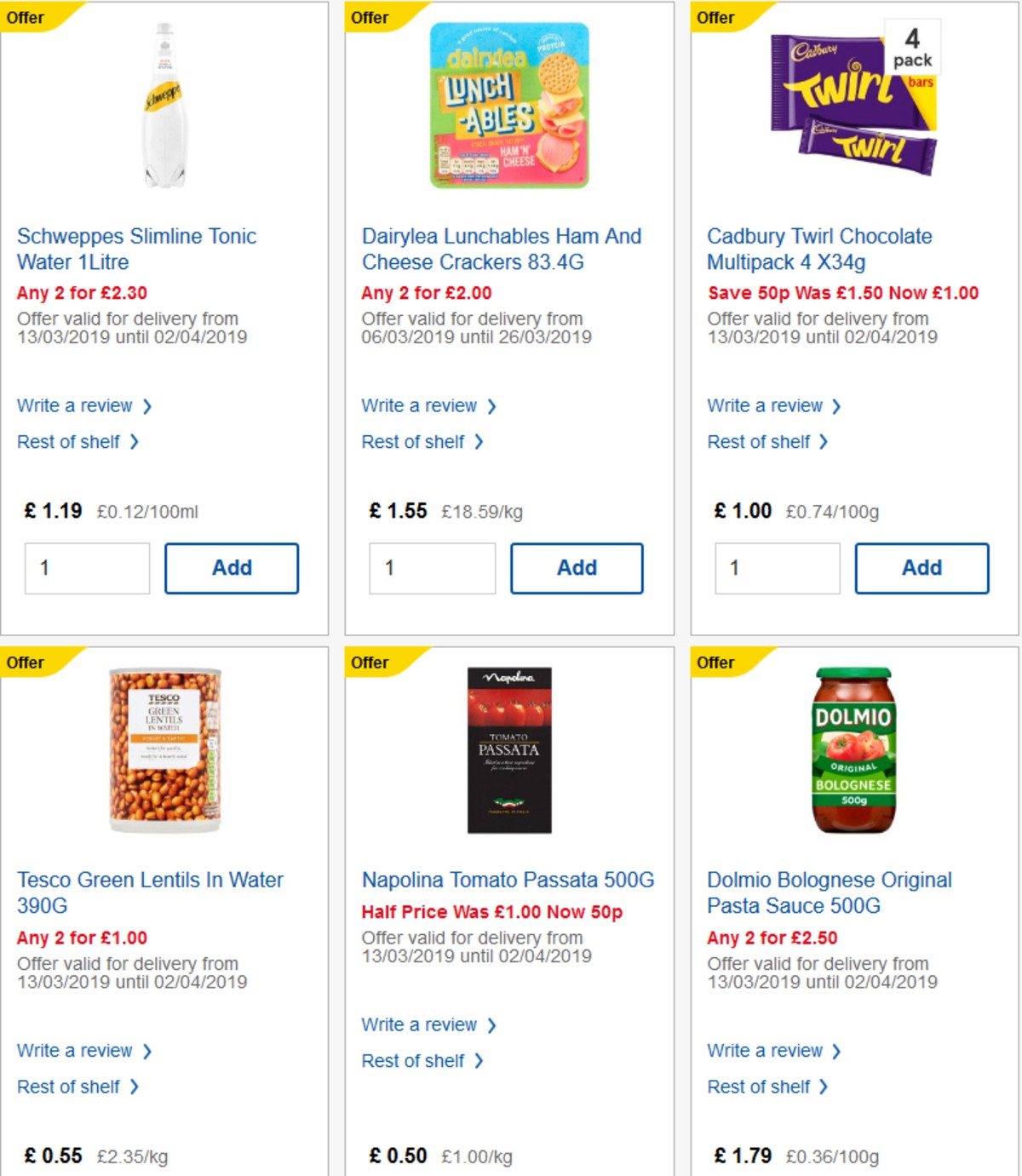 TESCO Offers from 20 March