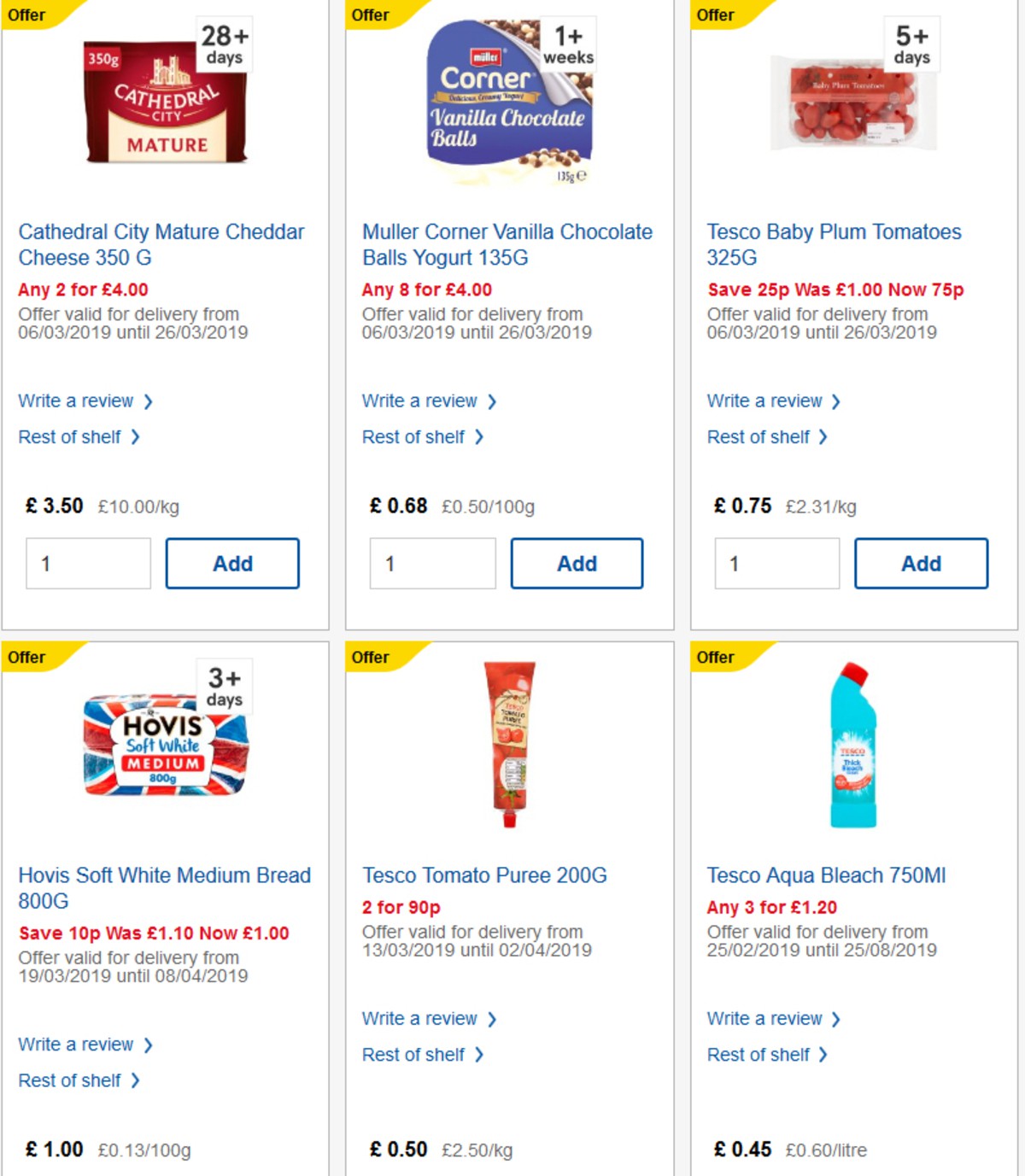 TESCO Offers from 20 March