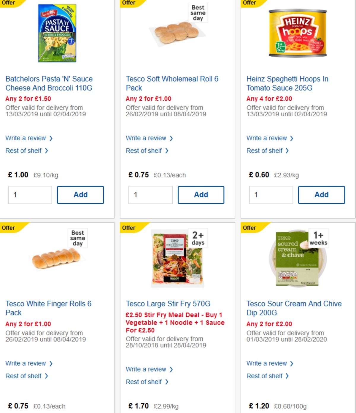 TESCO Offers from 20 March
