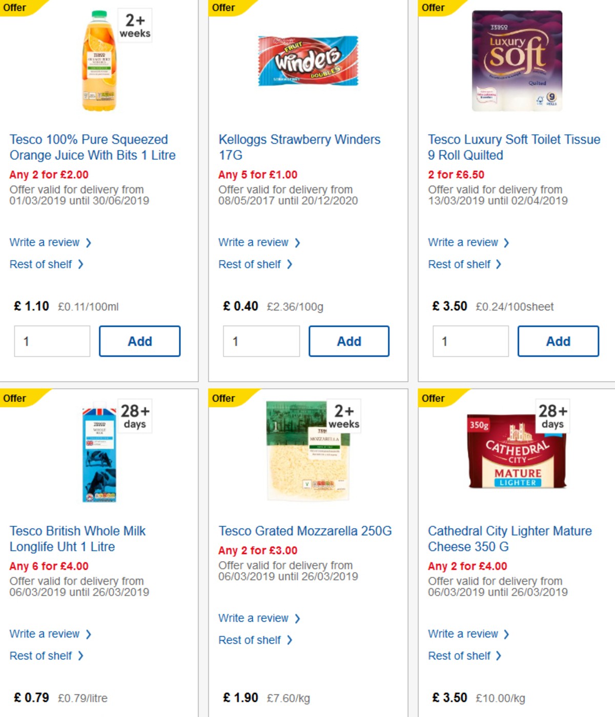 TESCO Offers from 27 March