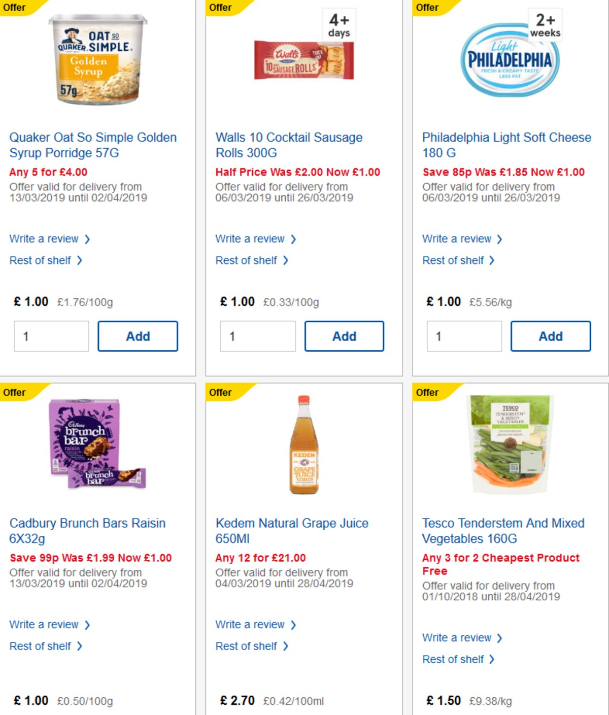 TESCO Offers from 27 March