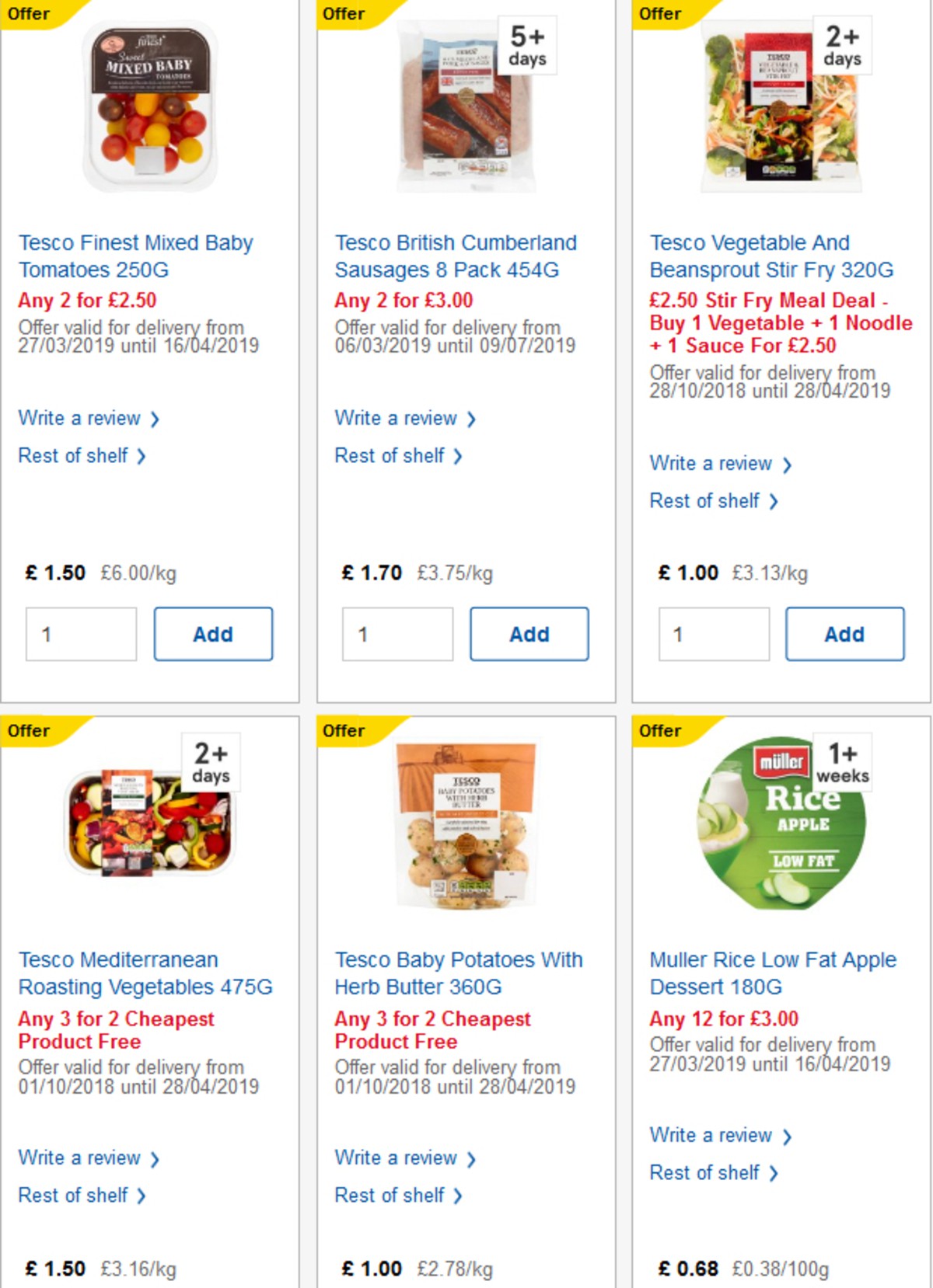 TESCO Offers from 3 April