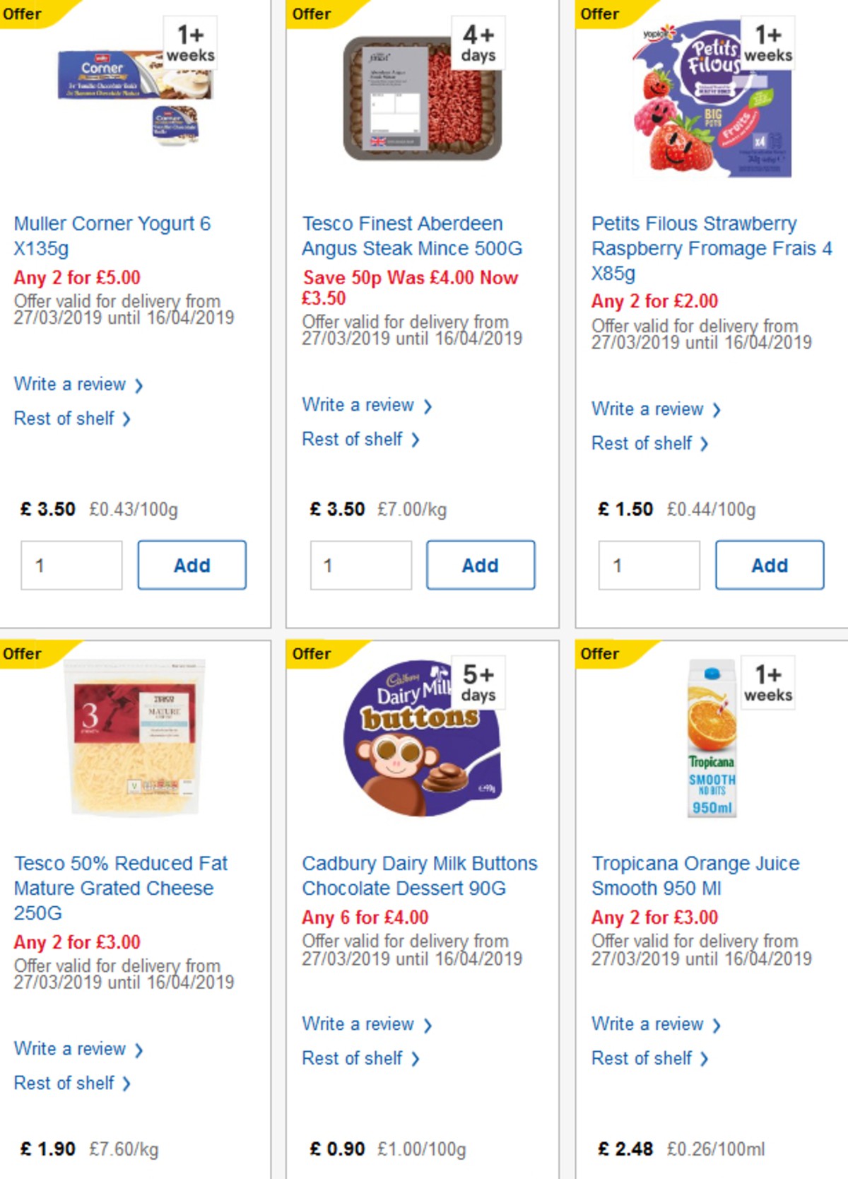 TESCO Offers from 3 April