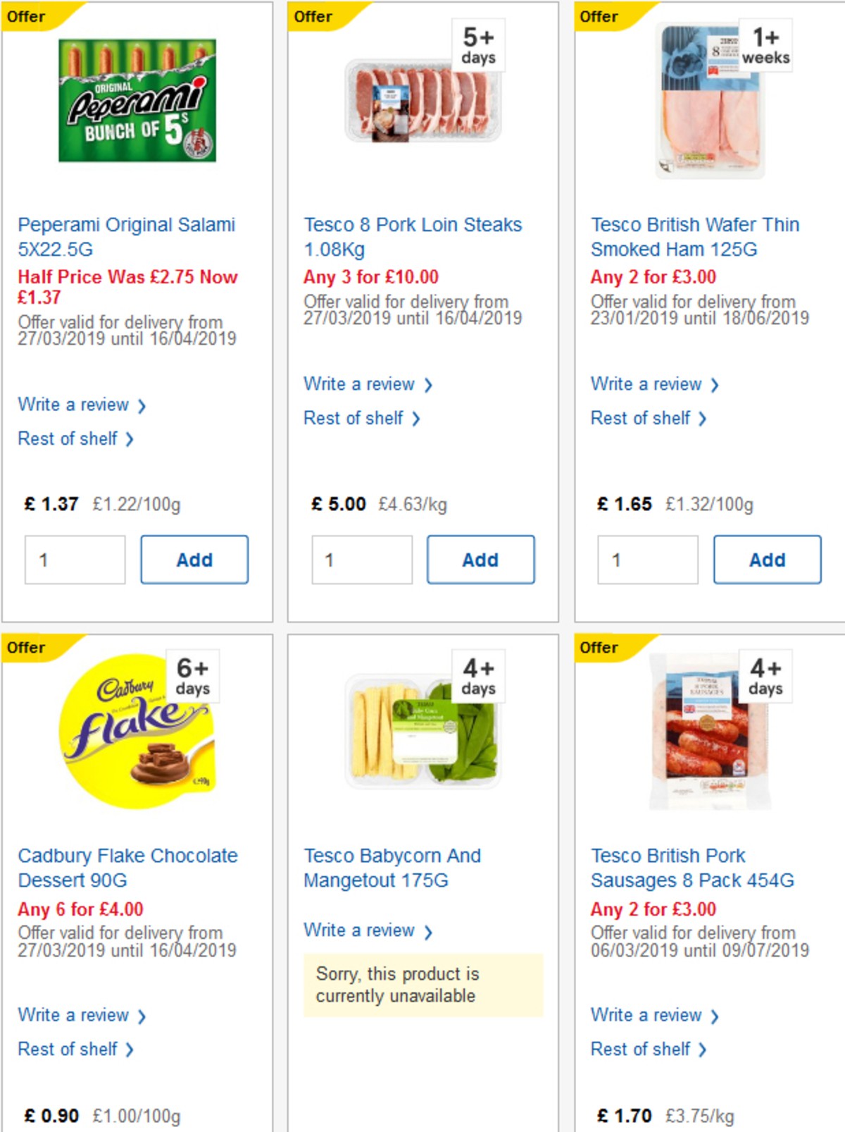 TESCO Offers from 3 April