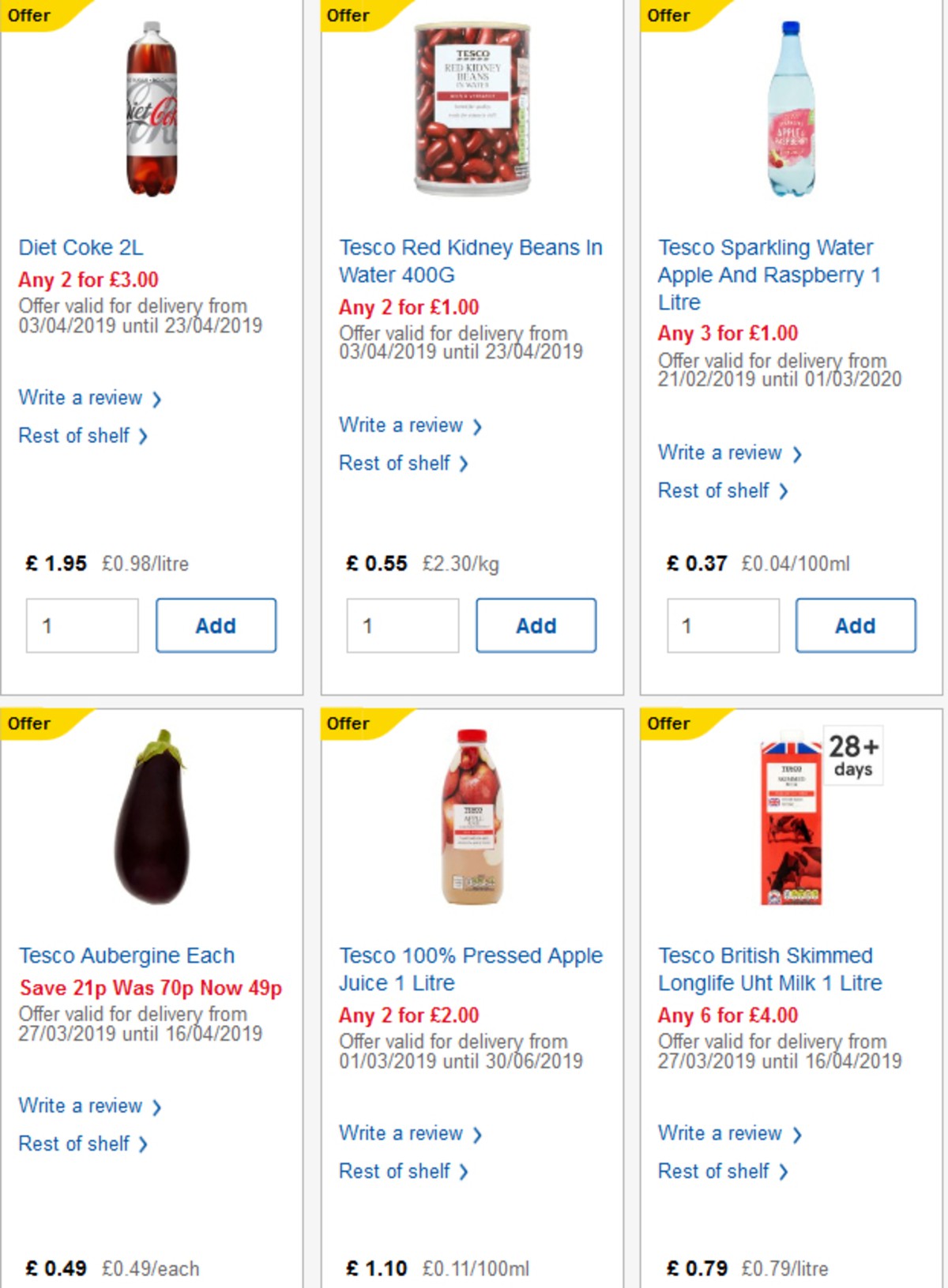 TESCO Offers from 3 April