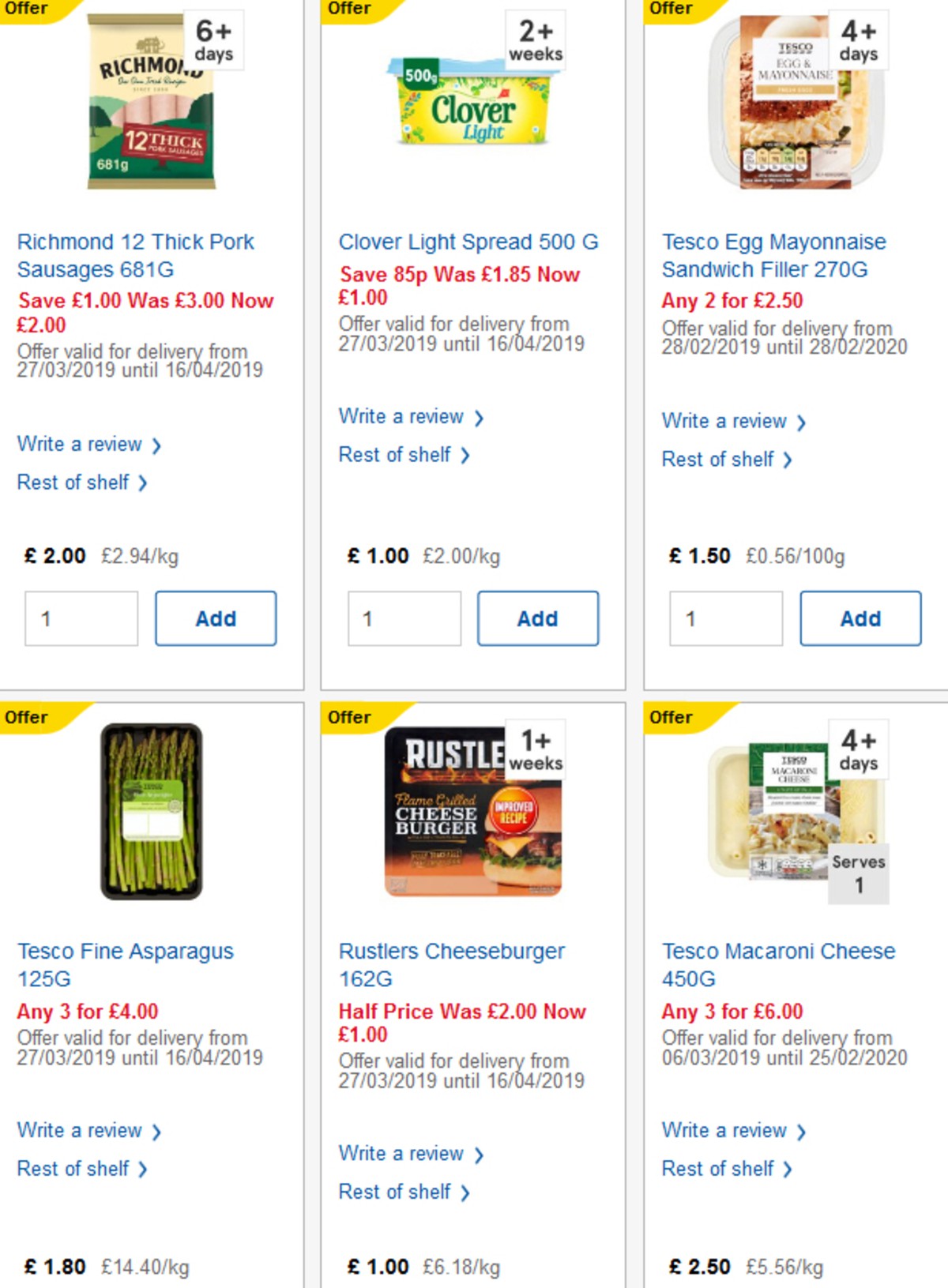 TESCO Offers from 3 April