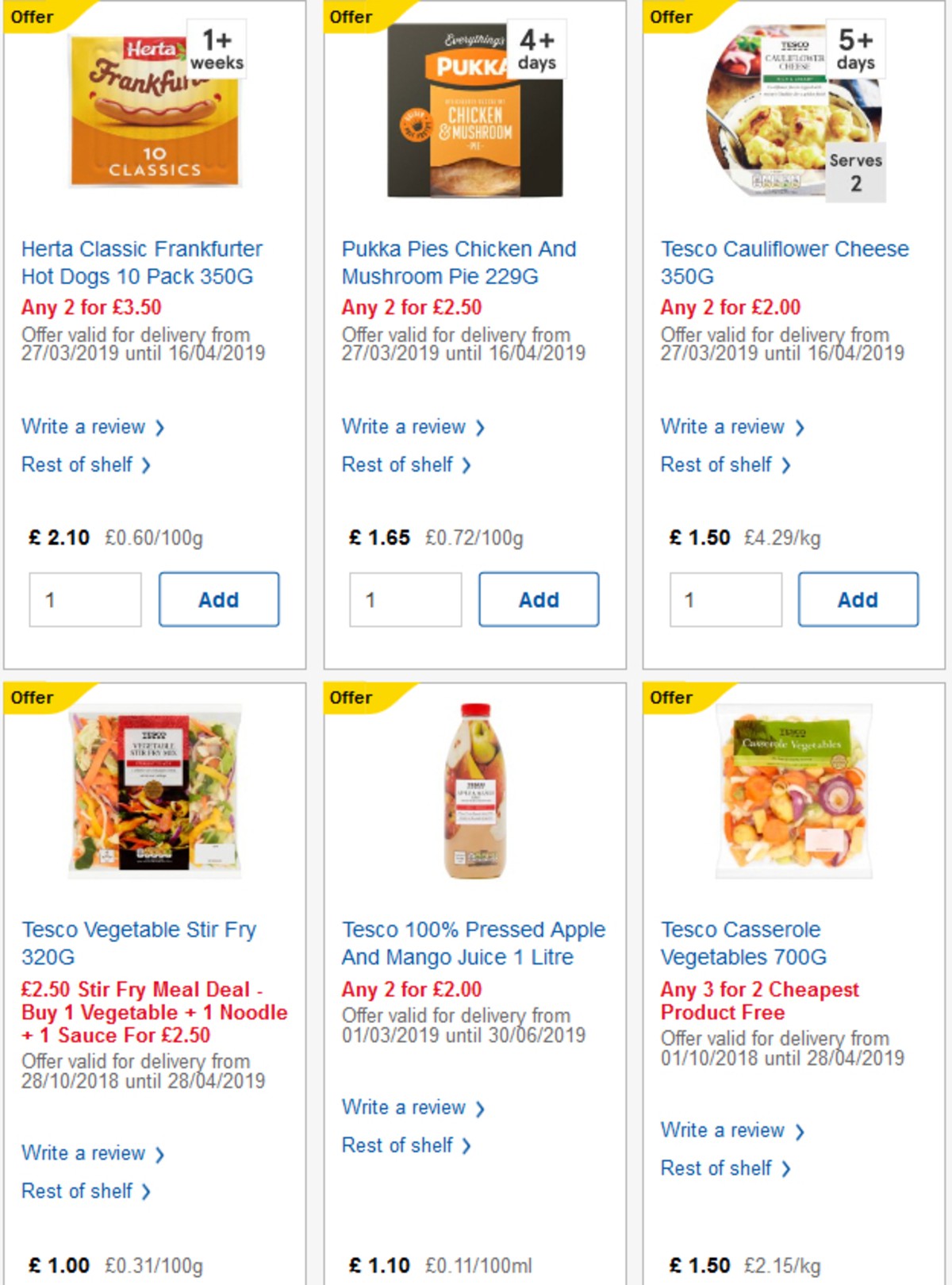 TESCO Offers from 3 April
