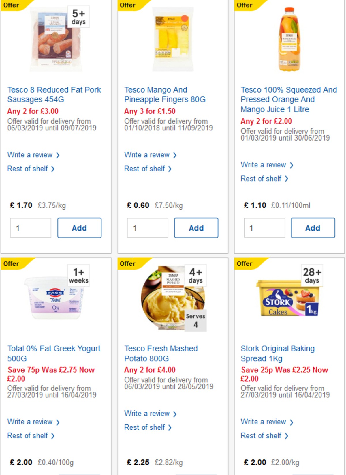 TESCO Offers from 3 April