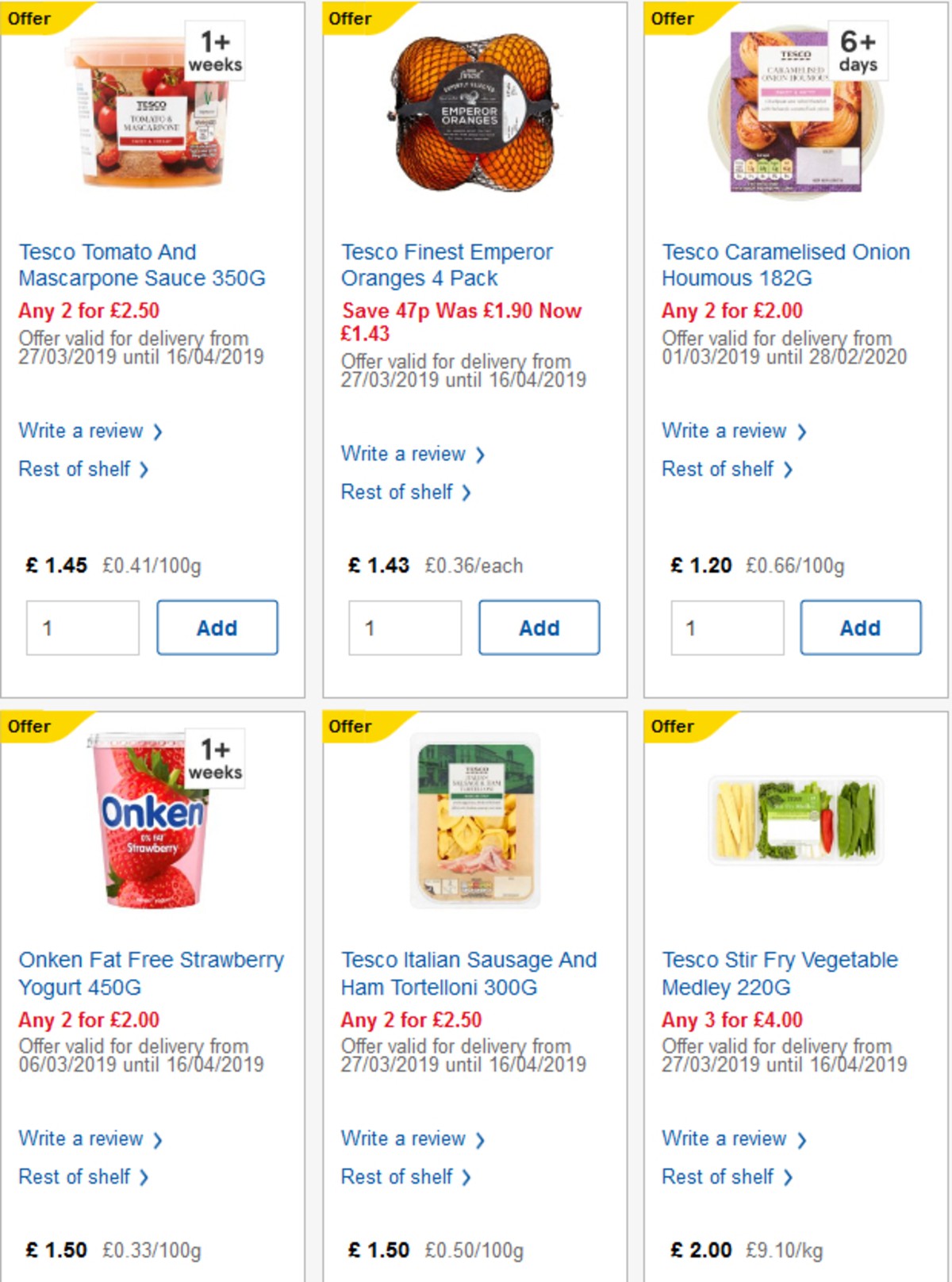 TESCO Offers from 3 April