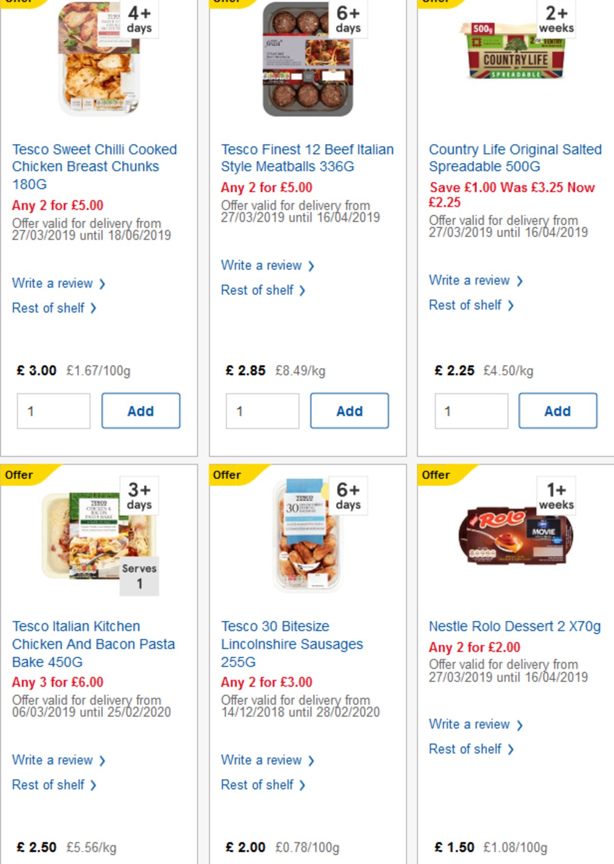 TESCO Offers from 3 April