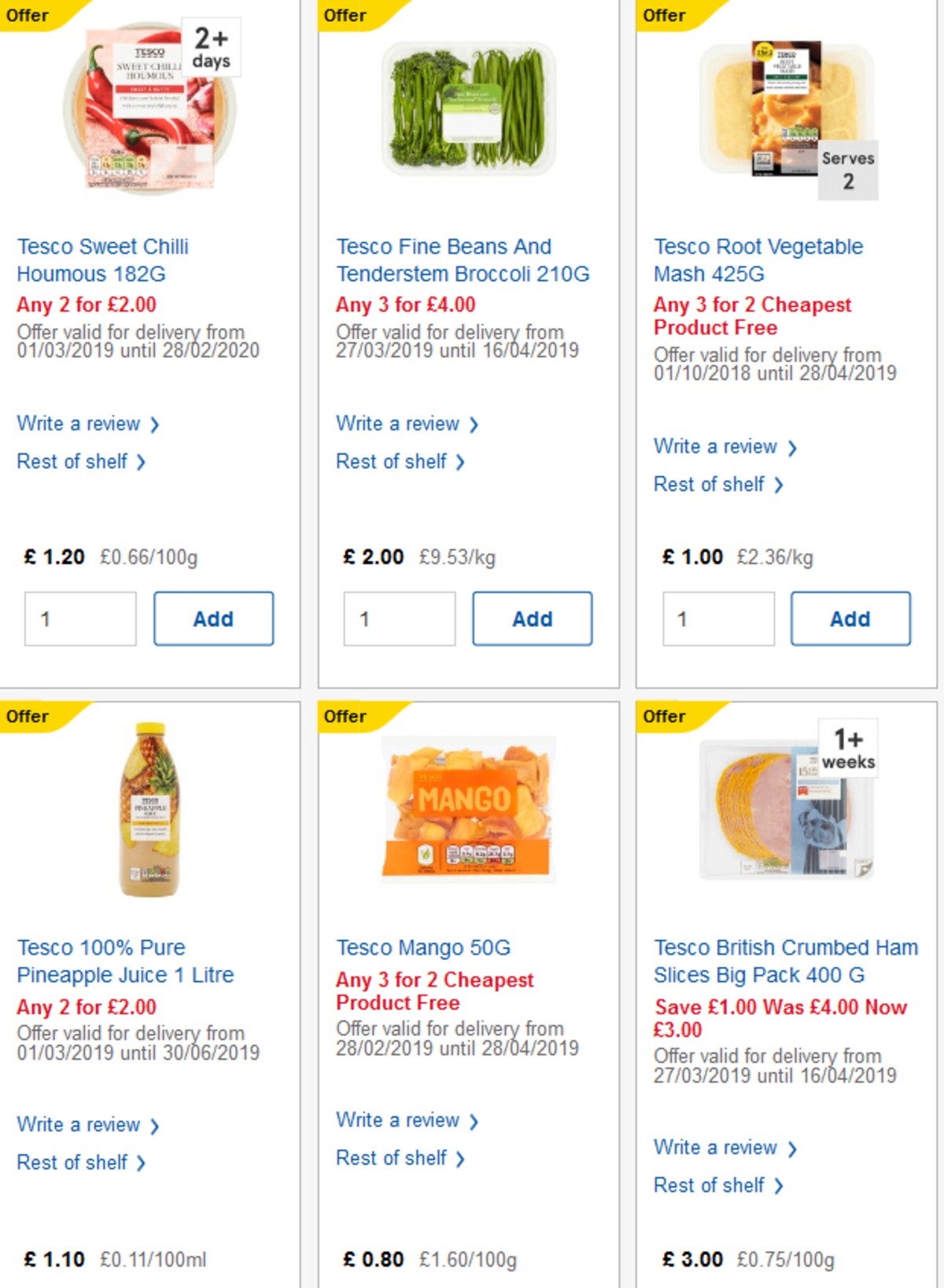 TESCO Offers from 3 April