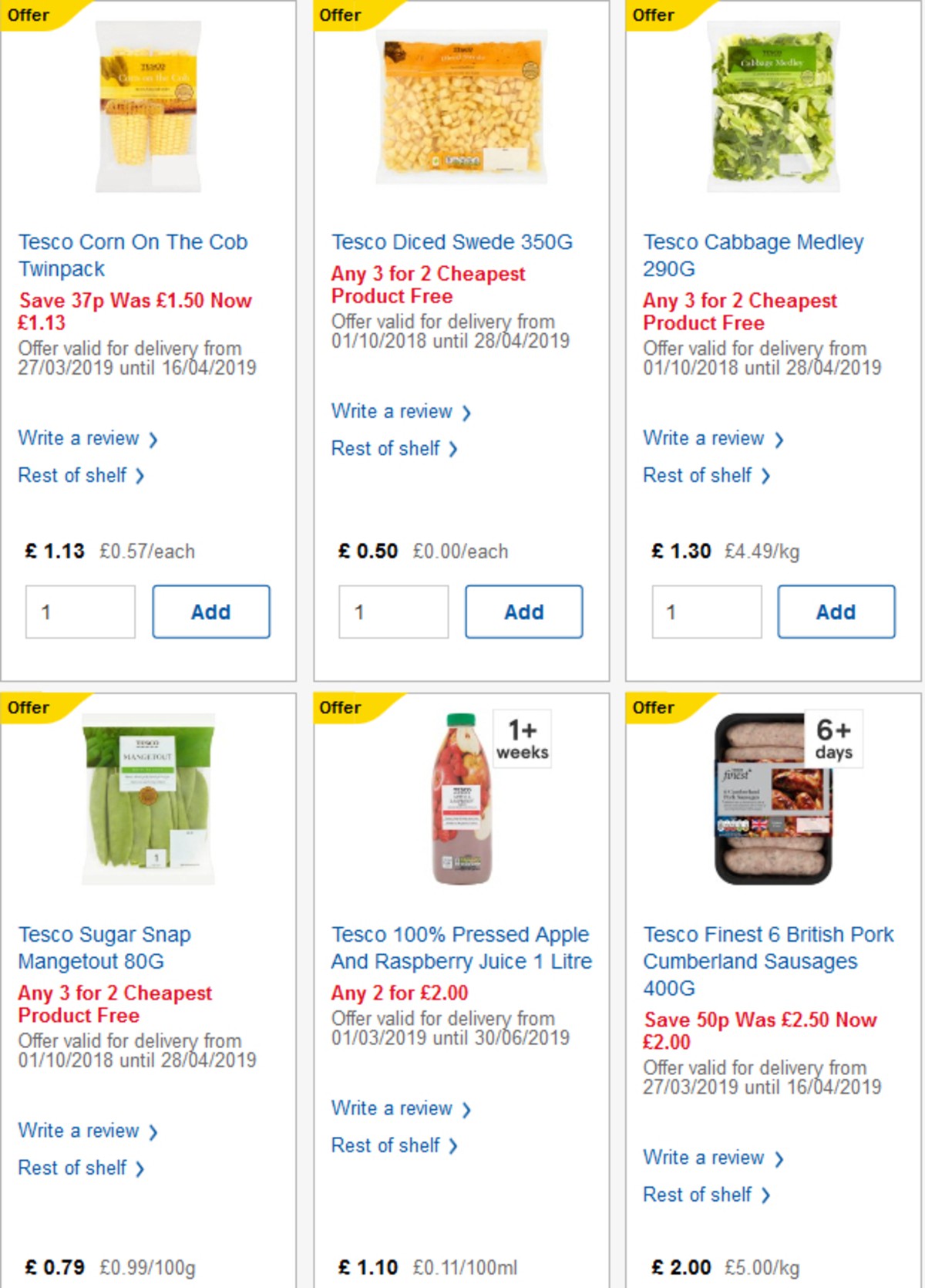 TESCO Offers from 3 April