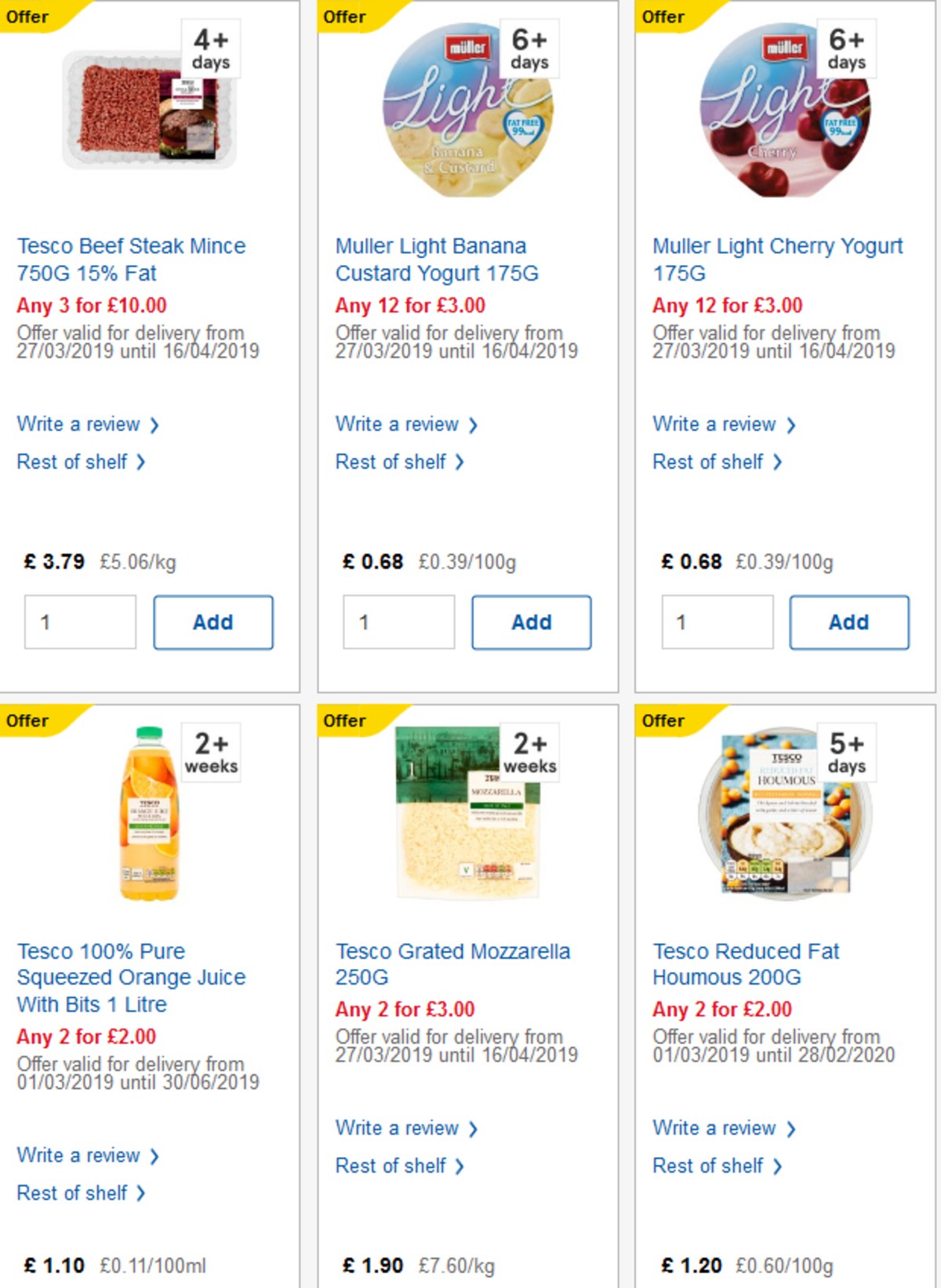 TESCO Offers from 3 April