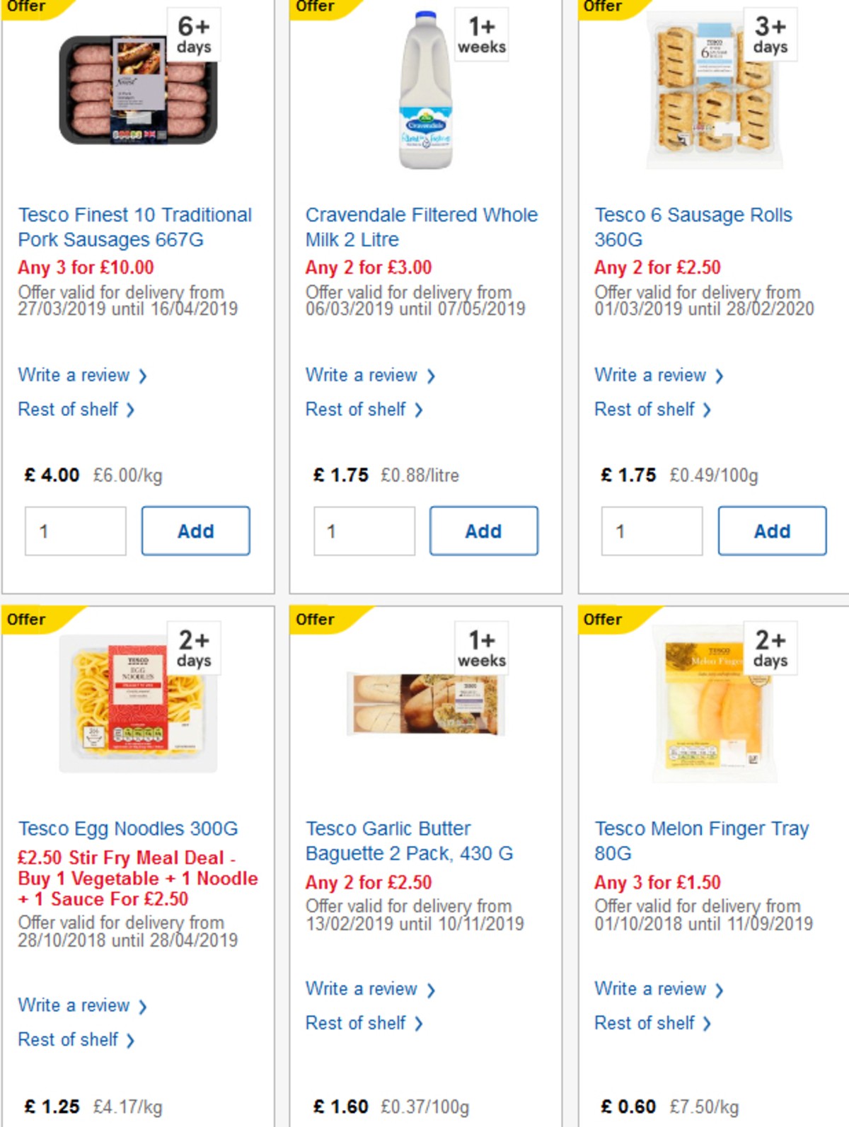 TESCO Offers from 3 April