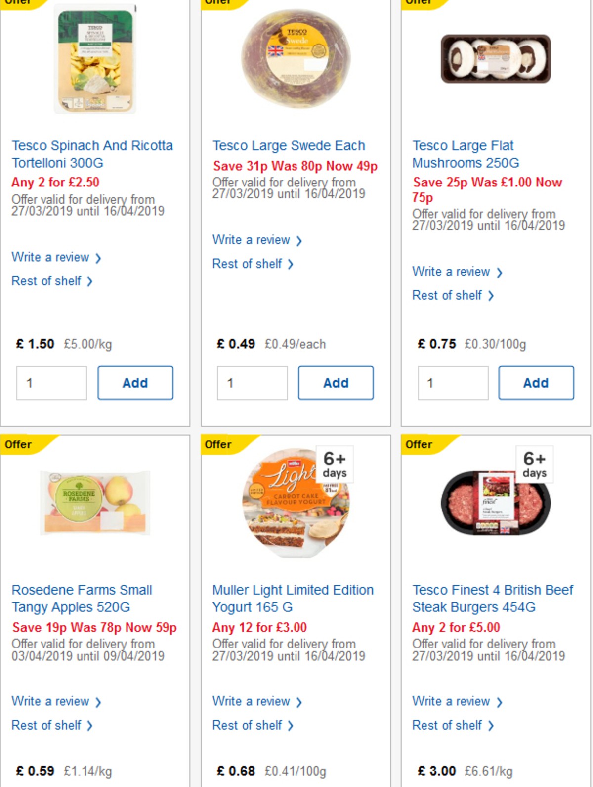 TESCO Offers from 3 April