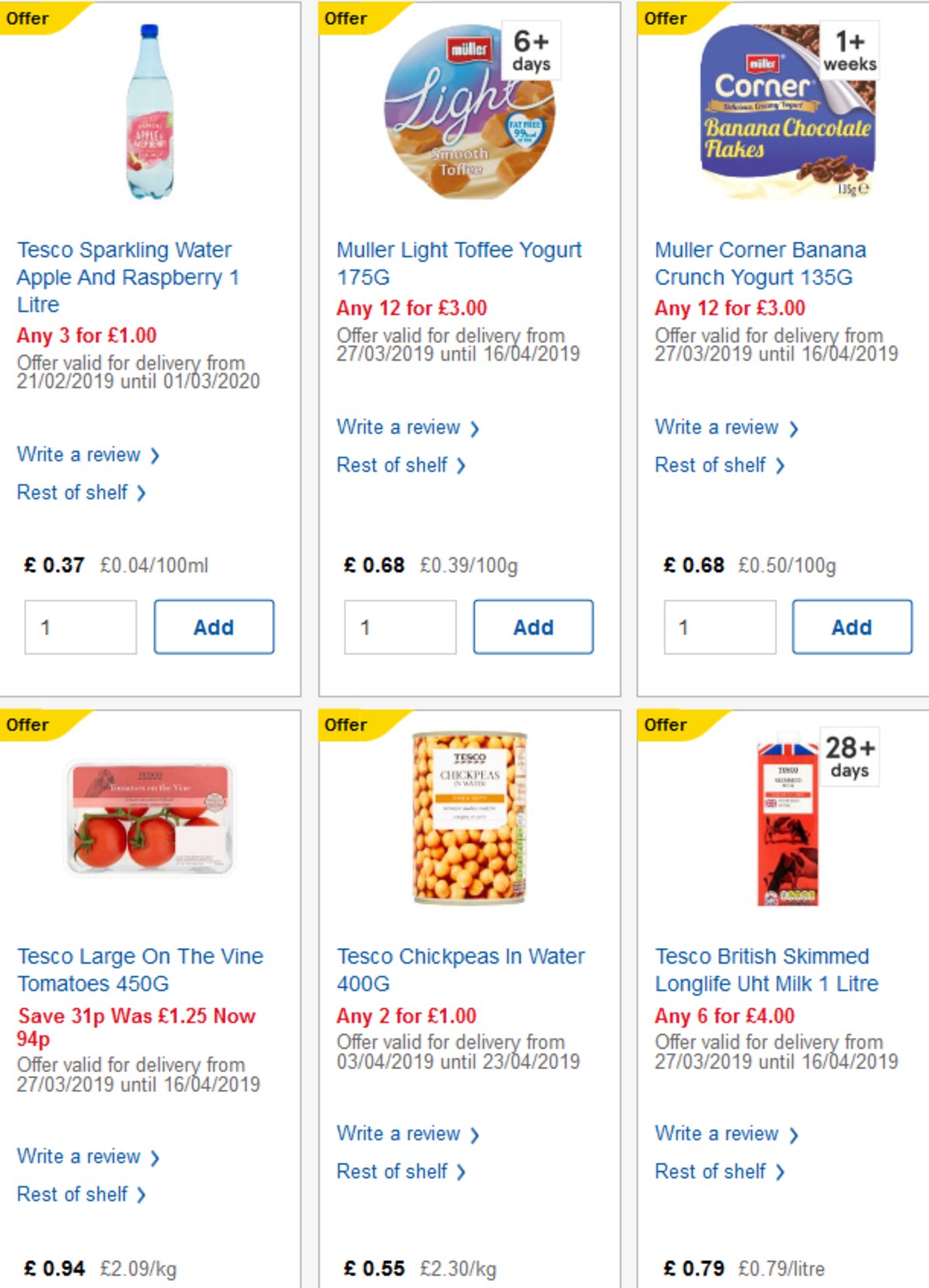 TESCO Offers from 10 April