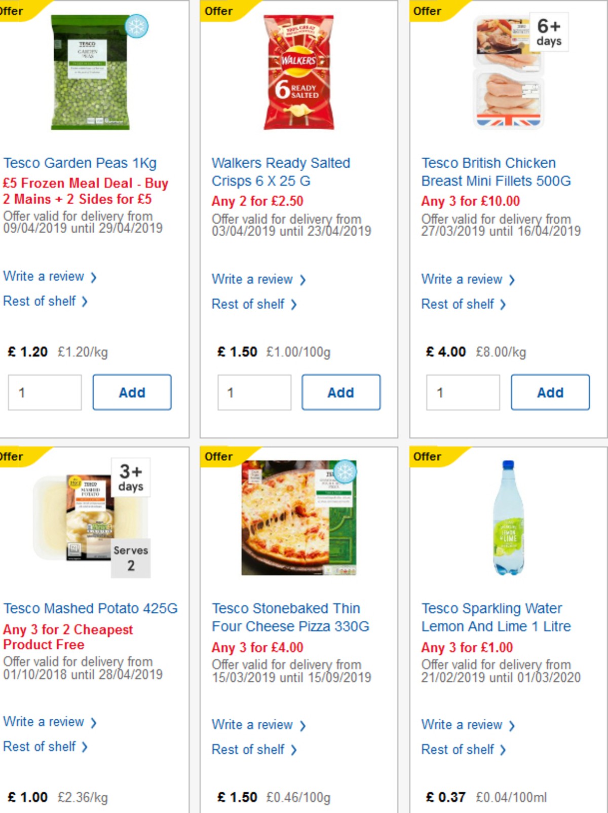 TESCO Offers from 10 April