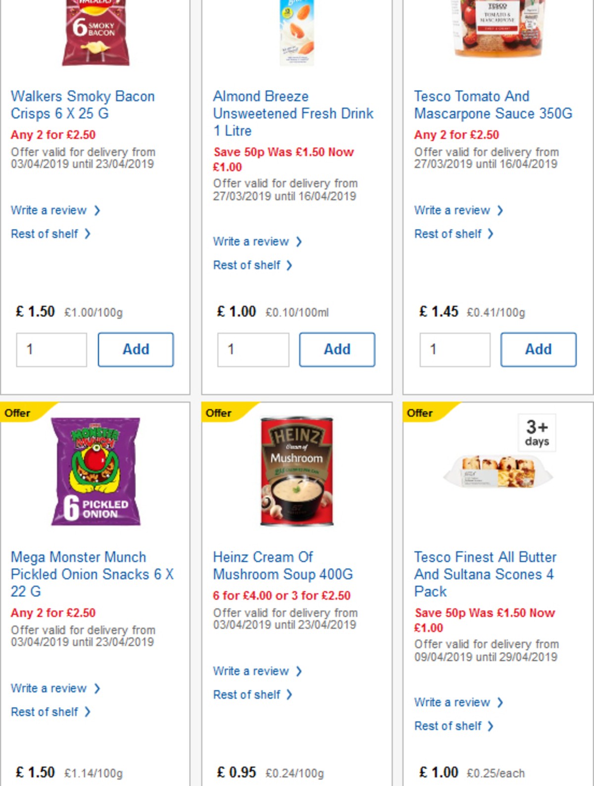 TESCO Offers from 10 April
