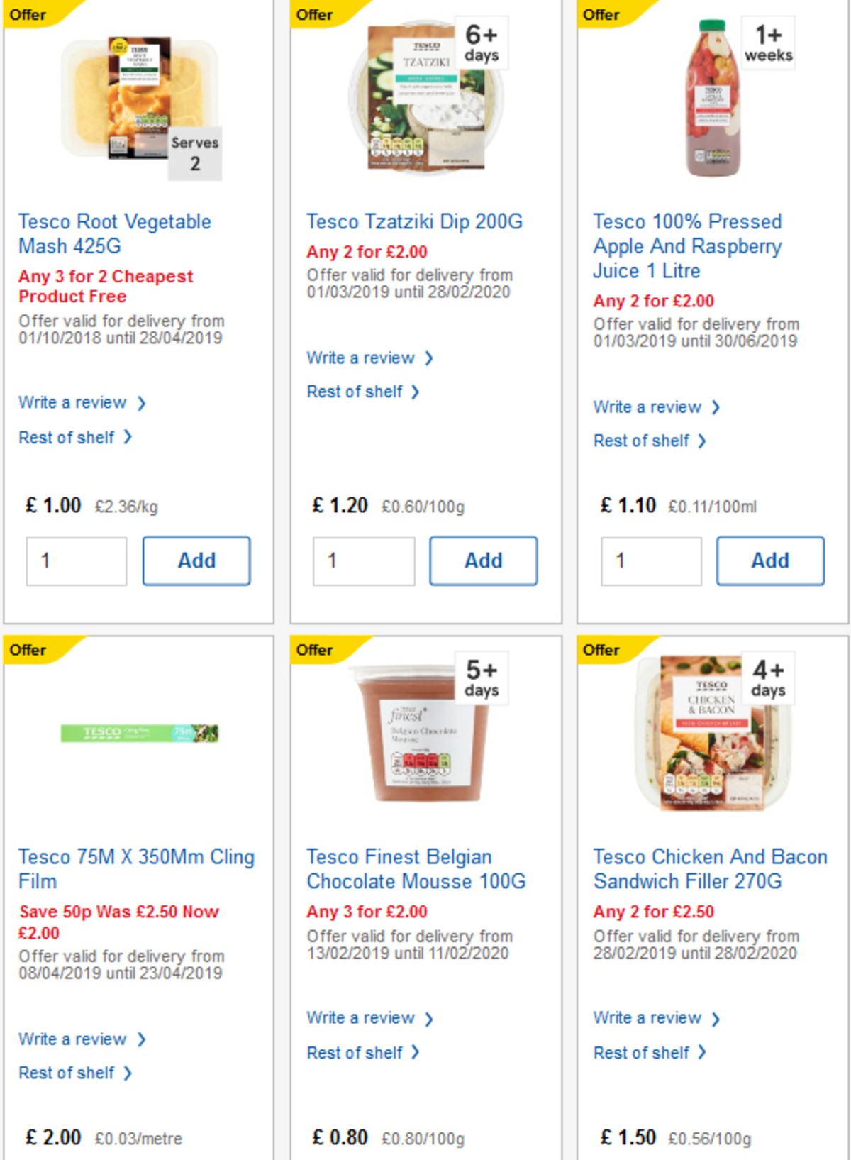 TESCO Offers from 10 April