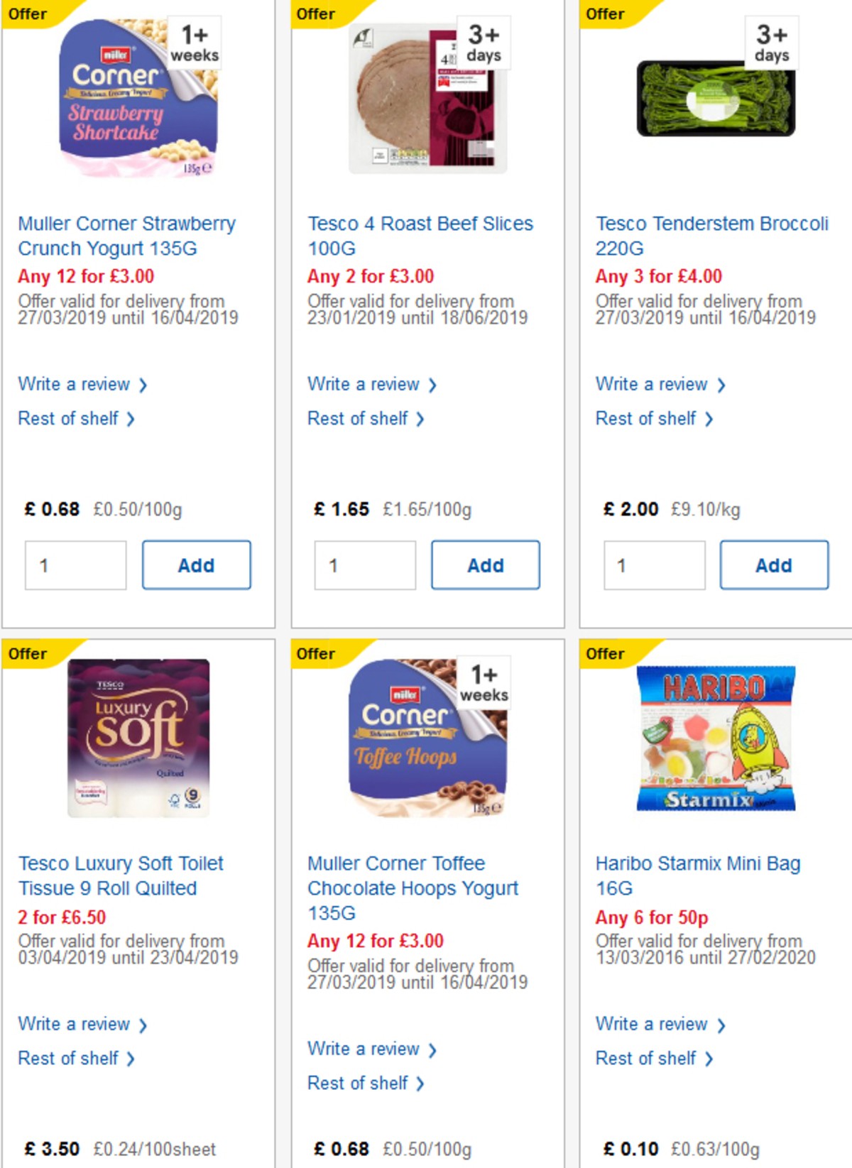 TESCO Offers from 10 April