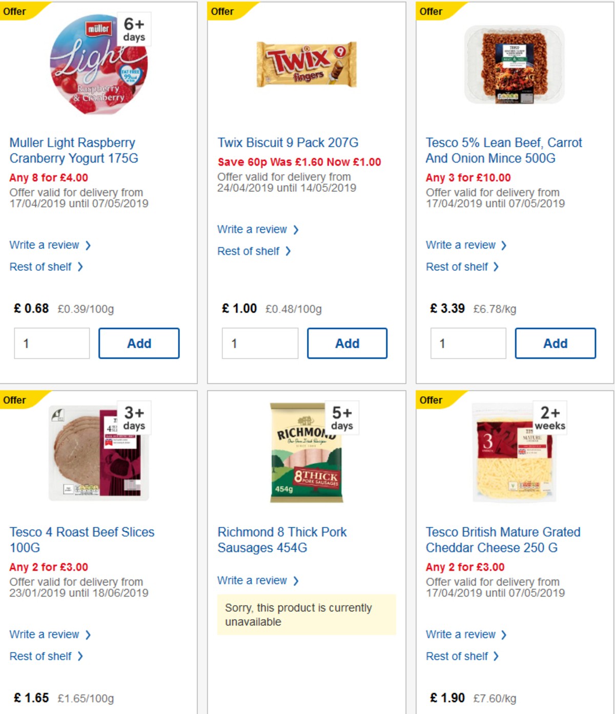 TESCO Offers from 24 April