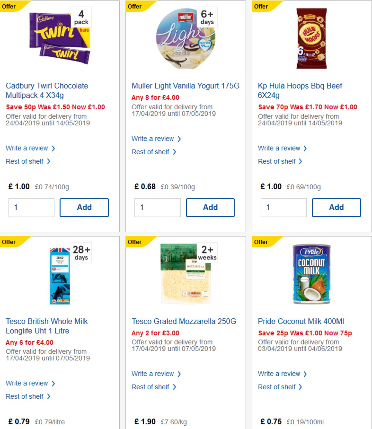 TESCO Offers from 24 April