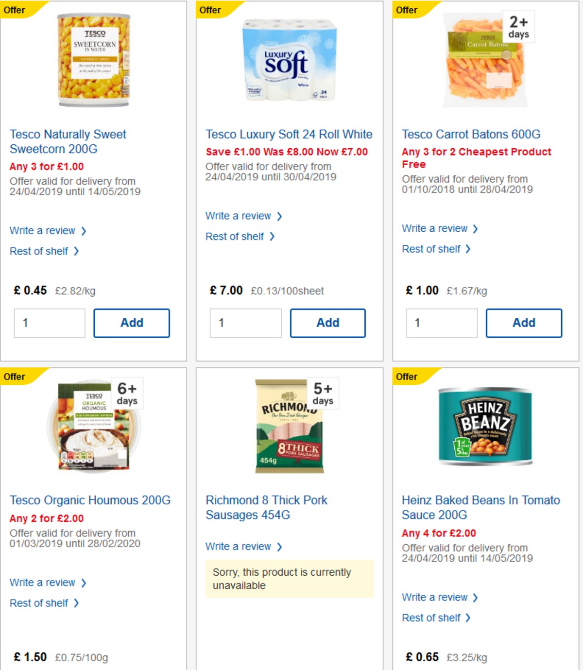 TESCO Offers from 24 April