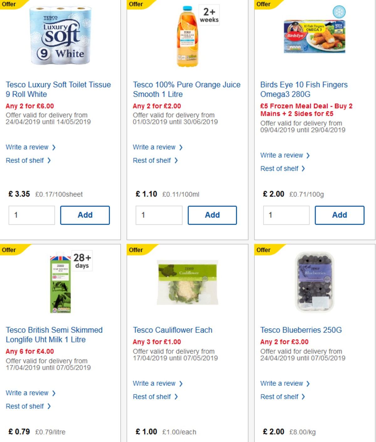 TESCO Offers from 24 April