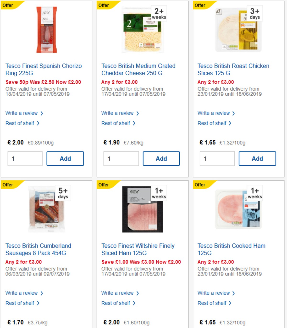 TESCO Offers from 1 May