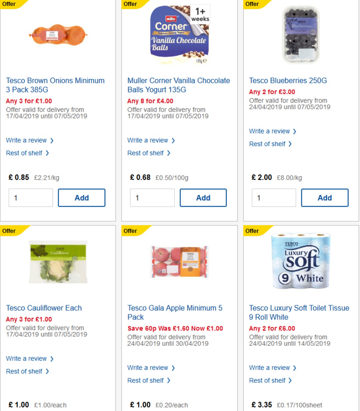 TESCO Offers from 1 May
