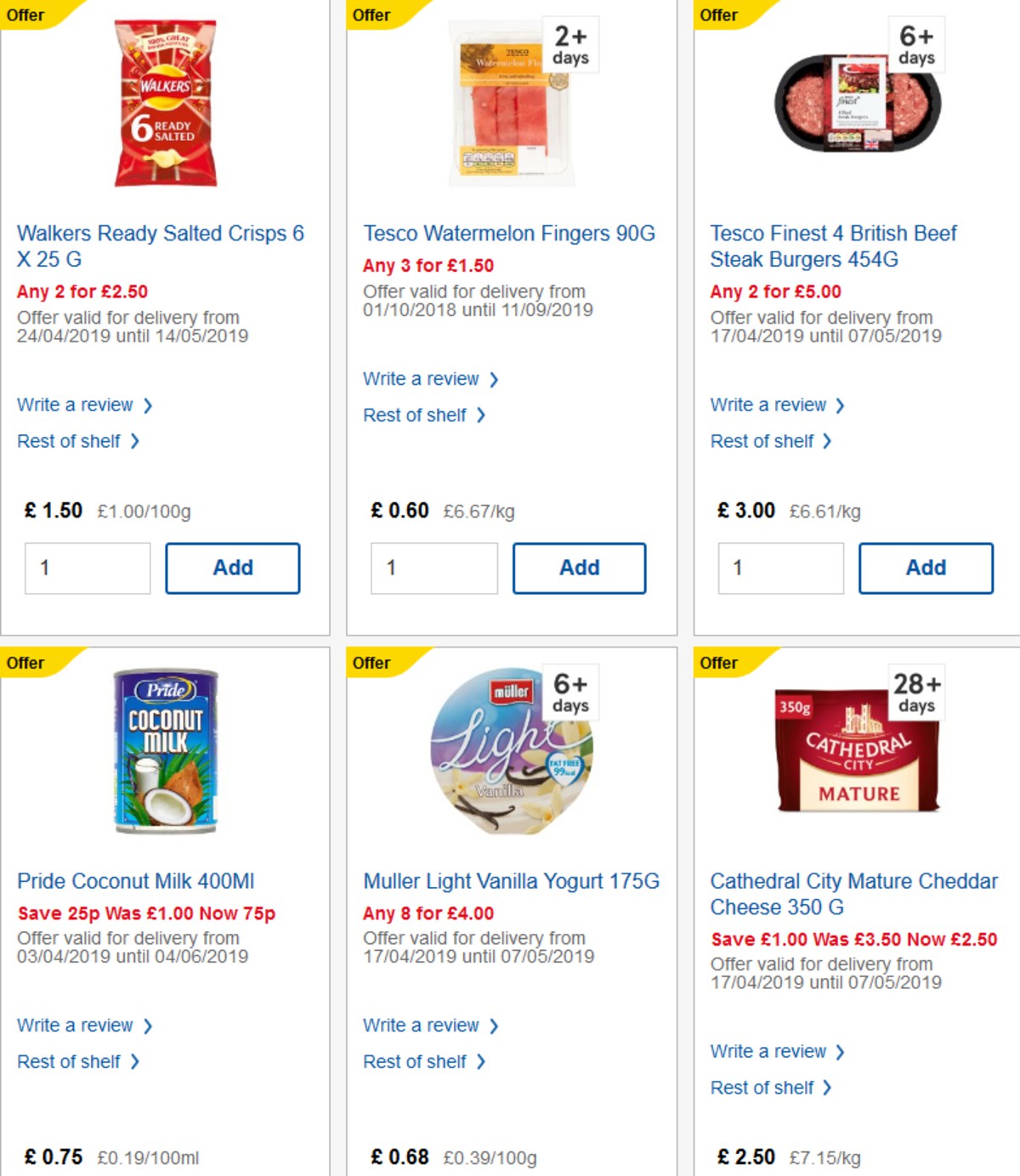TESCO Offers from 8 May