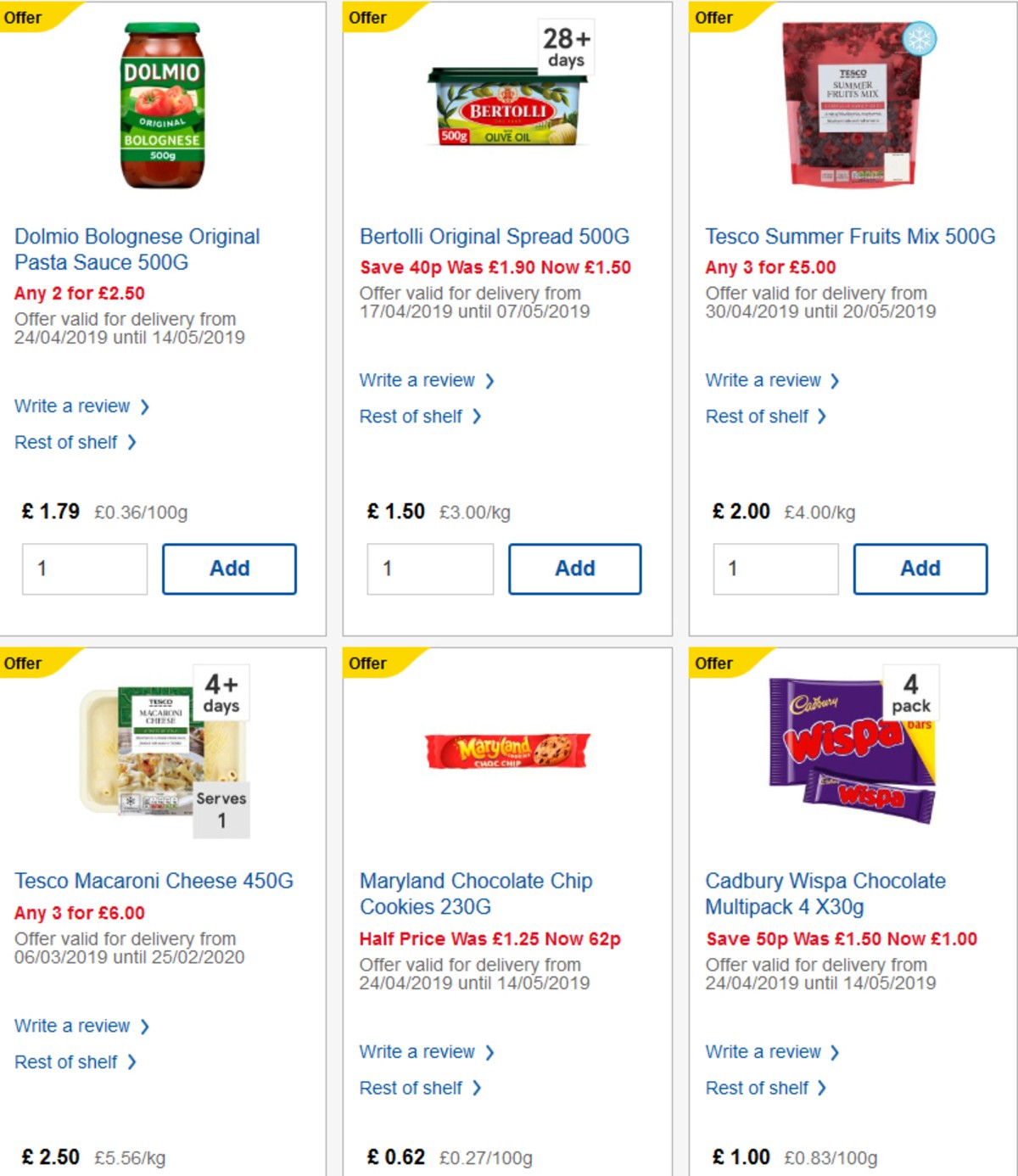 TESCO Offers from 8 May