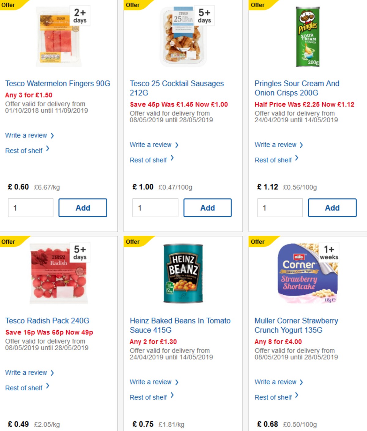 TESCO Offers from 15 May