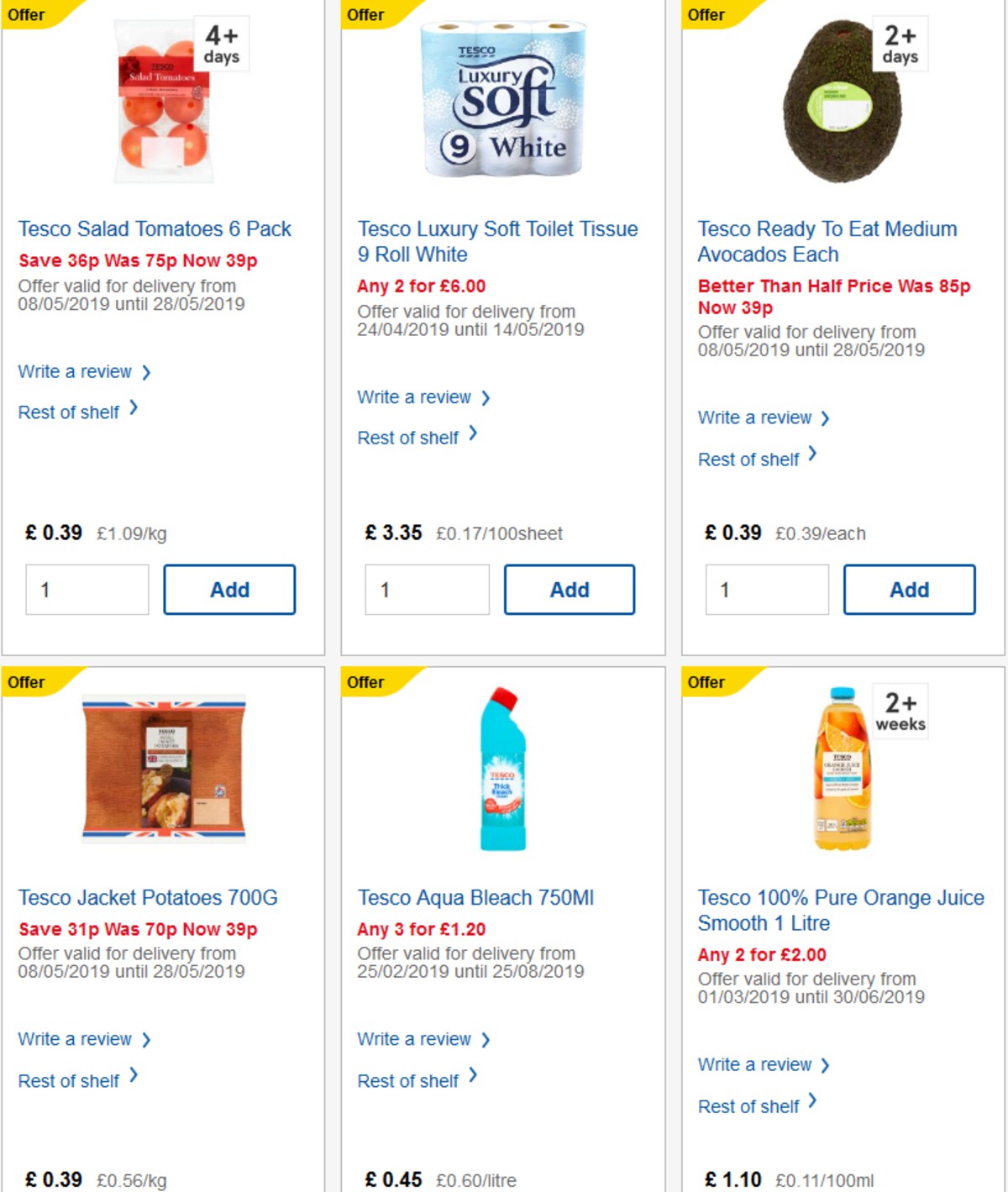 TESCO Offers from 15 May
