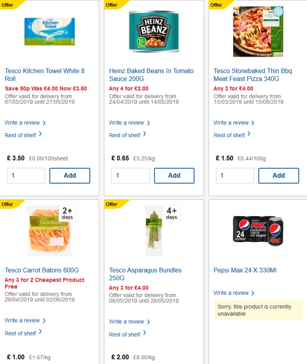 TESCO Offers from 15 May