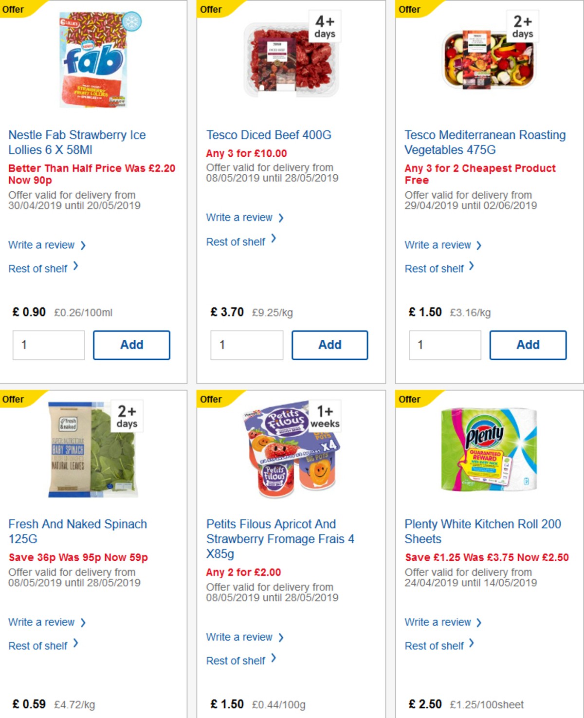 TESCO Offers from 15 May